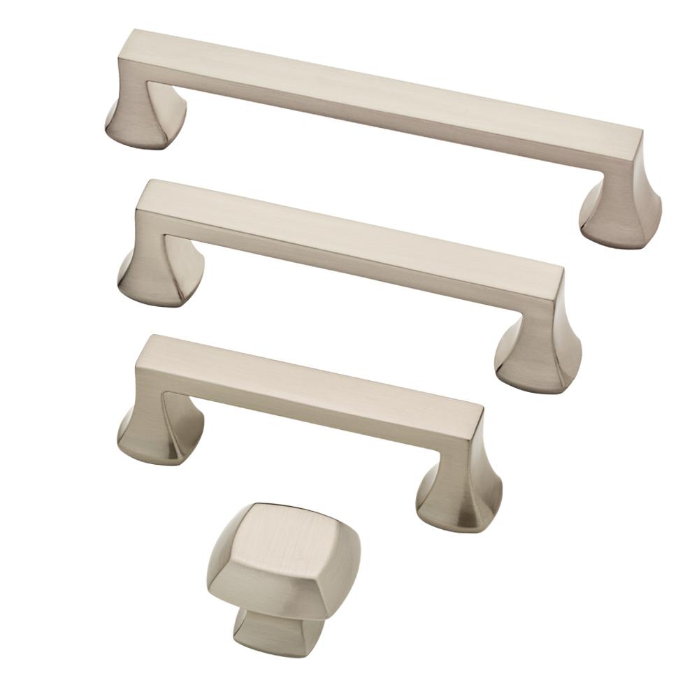 Premium Satin Nickel Cabinet Knobs and Pulls - Modern Hardware for Kitchen & Bathroom Cabinets, Dressers, and Furniture - Easy Installation & Durable Finish
