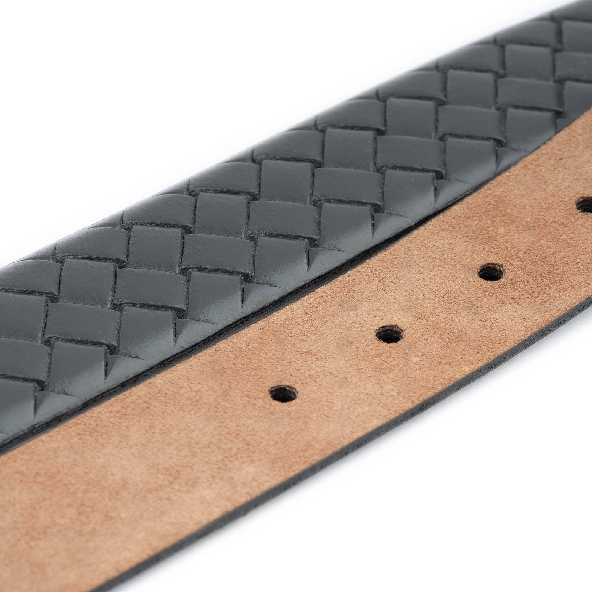 Premium Men's Genuine Leather Belt - Gray Check Embossed Design (3.5cm Width) - Durable Dress Belt for Business, Office & Formal Occasions