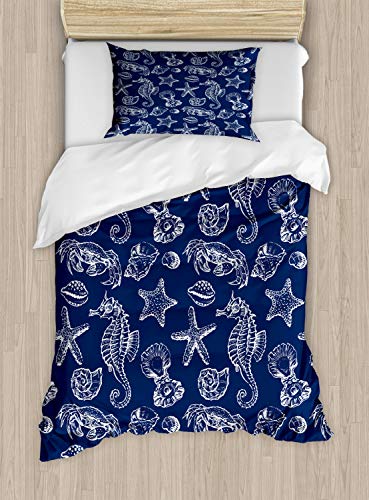 Navy Blue and White