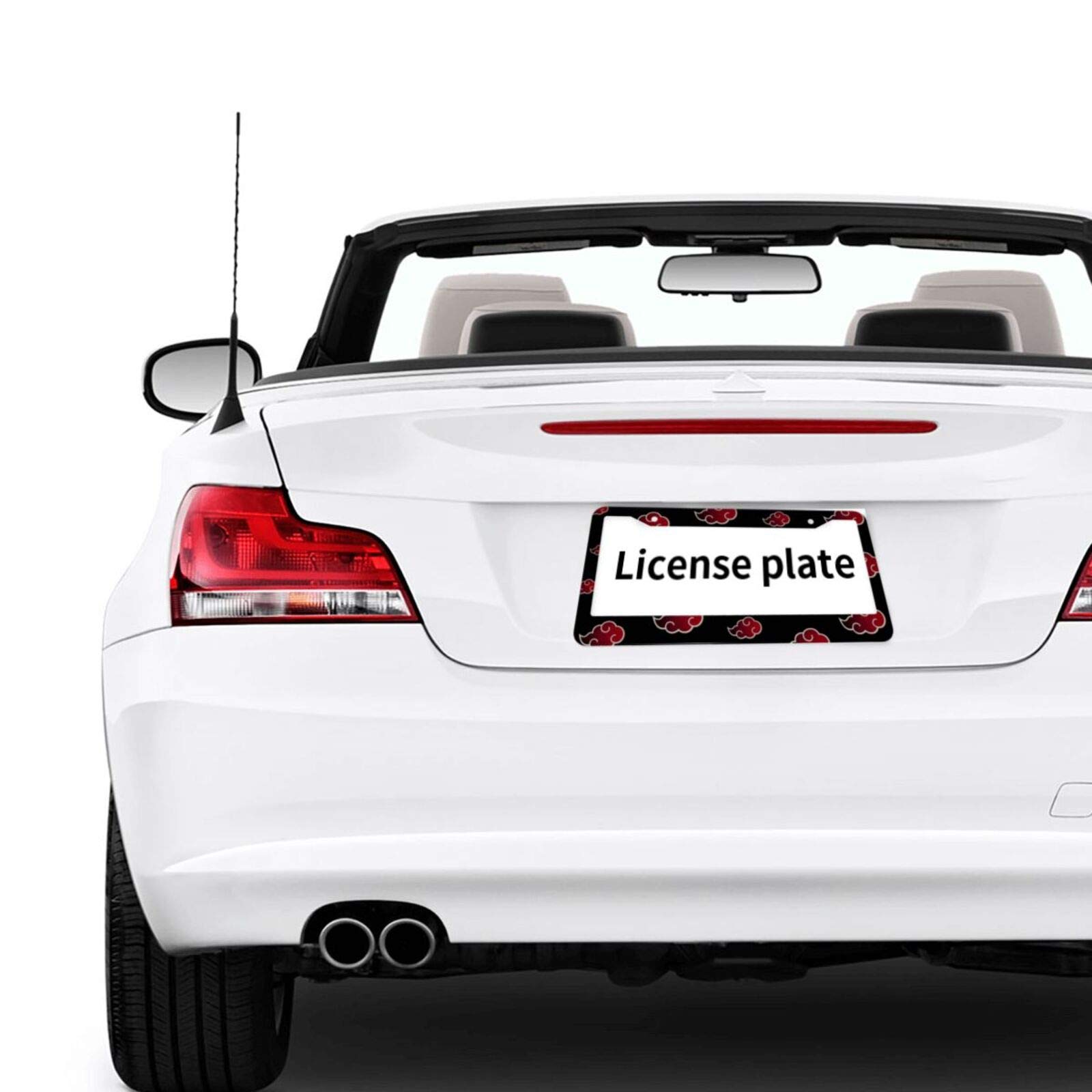Premium Aluminum License Plate Frame with Screw Caps - 2 Pack 12.3