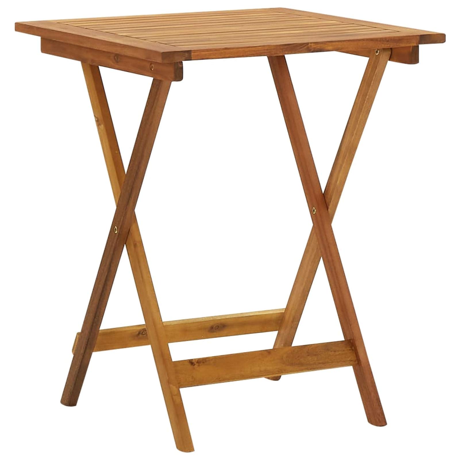 Tidyard Folding Acacia Wood Square Dining Table - 23.6 x 23.6 x 29.5 Inches Portable Camping Table for Outdoor, Garden, Balcony, Backyard & Indoor Use - Perfect for Picnics, BBQs, Patio Dining and Small Space Living