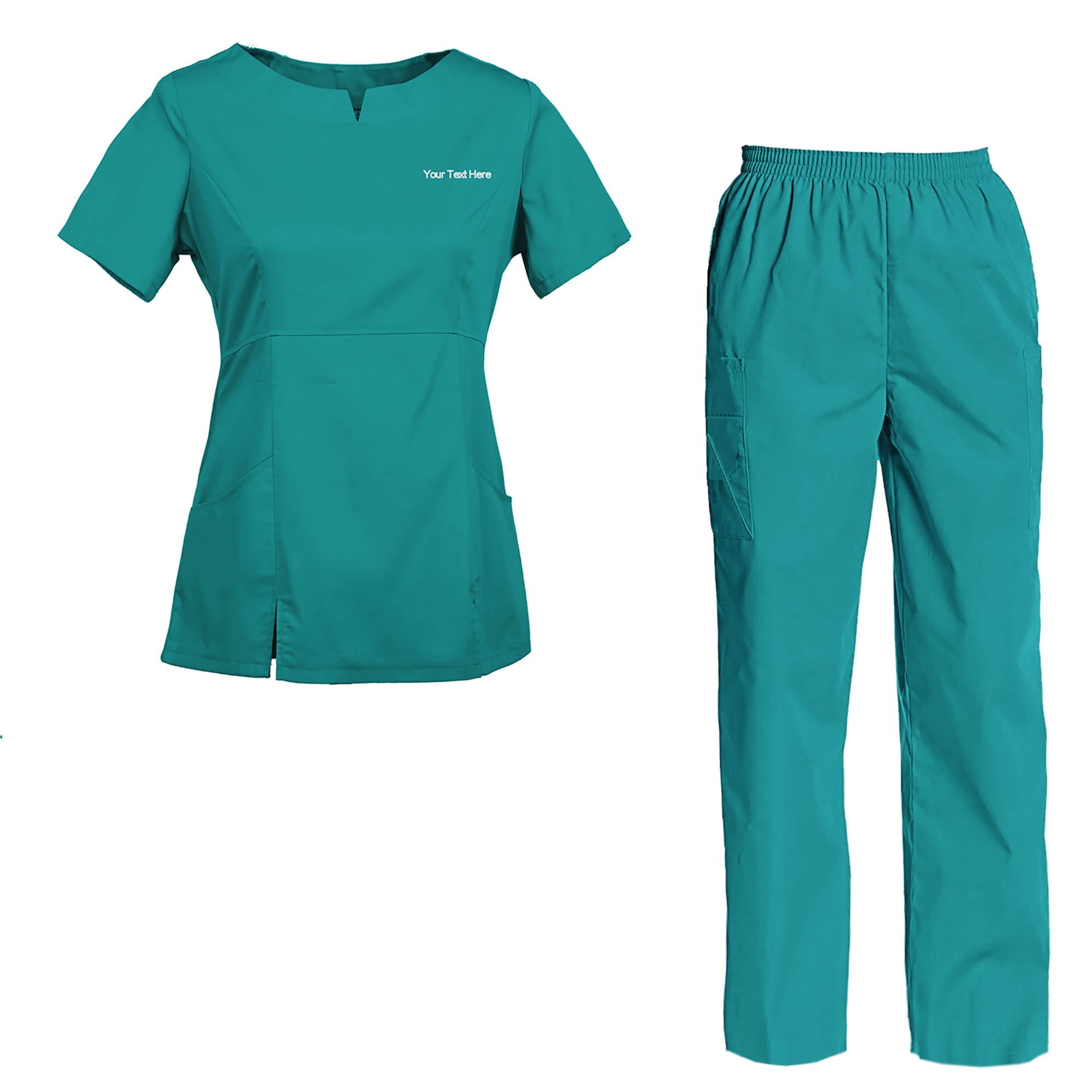 TAILOR'S Women's Embroidered Scrub Set - Customizable Top & Pants for Medical Professionals | Perfect for Nurses, Doctors & Healthcare Workers