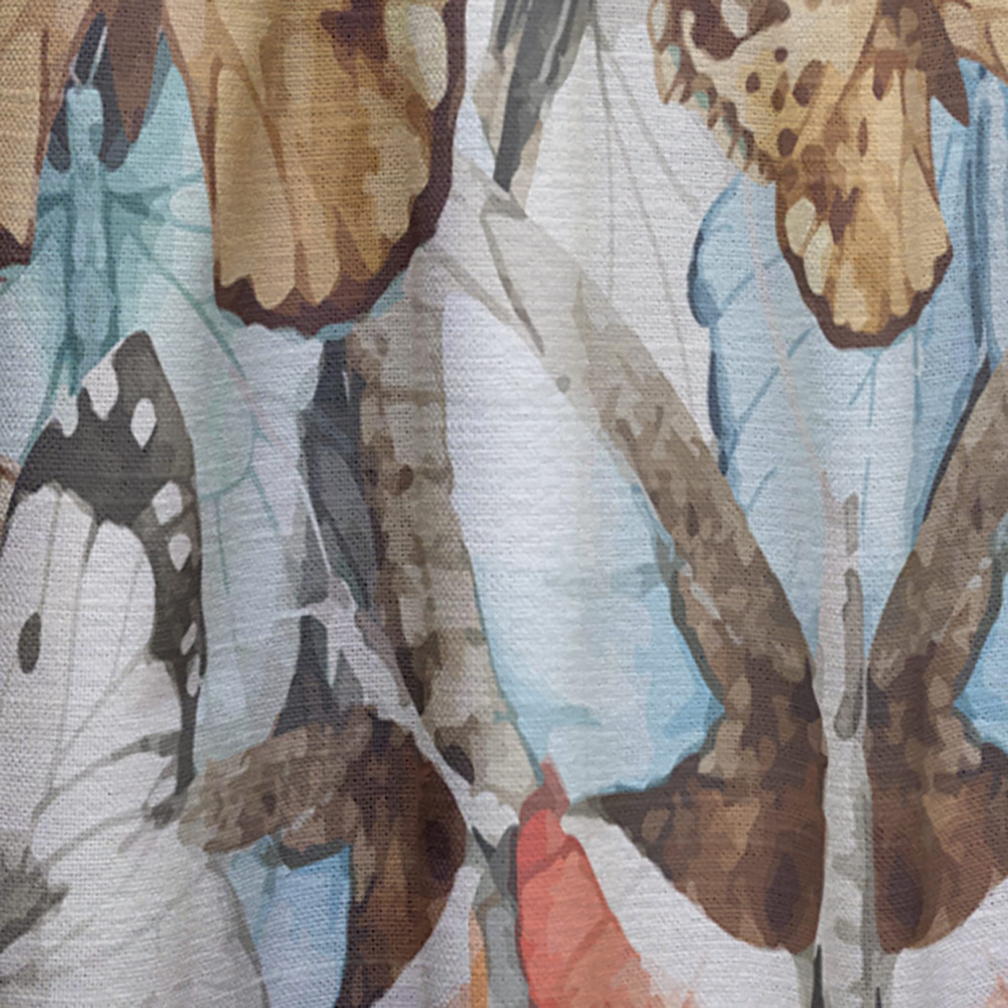 Thermal Insulated Butterfly Pattern Curtains - White, Red, Blue & Brown - 52x84 Single Panel for Bedroom & Living Room - Perfect for Home Decor & Light Control