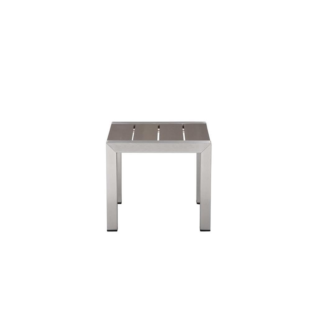2-Piece Aluminum Patio Lounger Set with Side Table in Gray - Outdoor Furniture for Poolside, Garden, and Backyard Relaxation