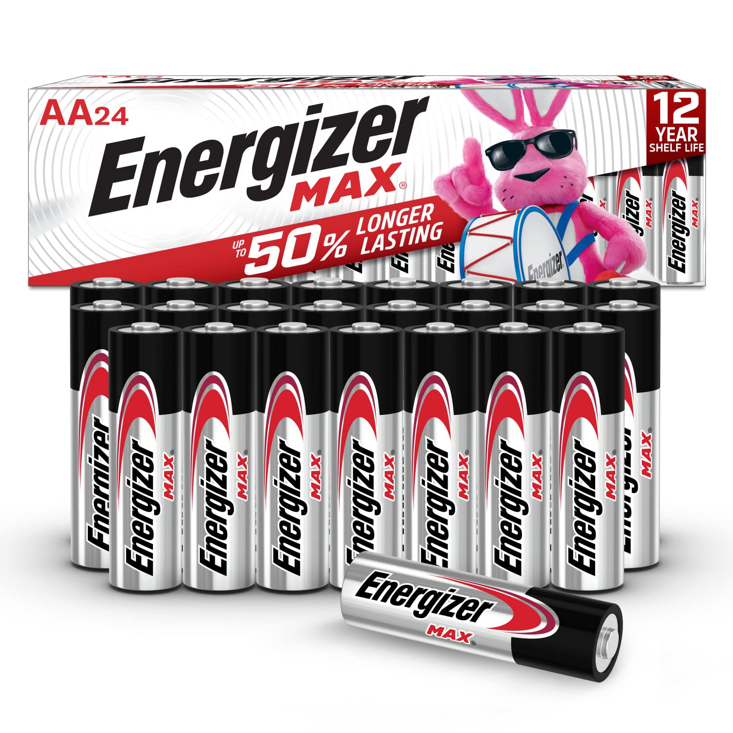 Energizer AA Alkaline Batteries - 24 Pack | Long-Lasting Power for Toys, Flashlights, Remote Controls & More