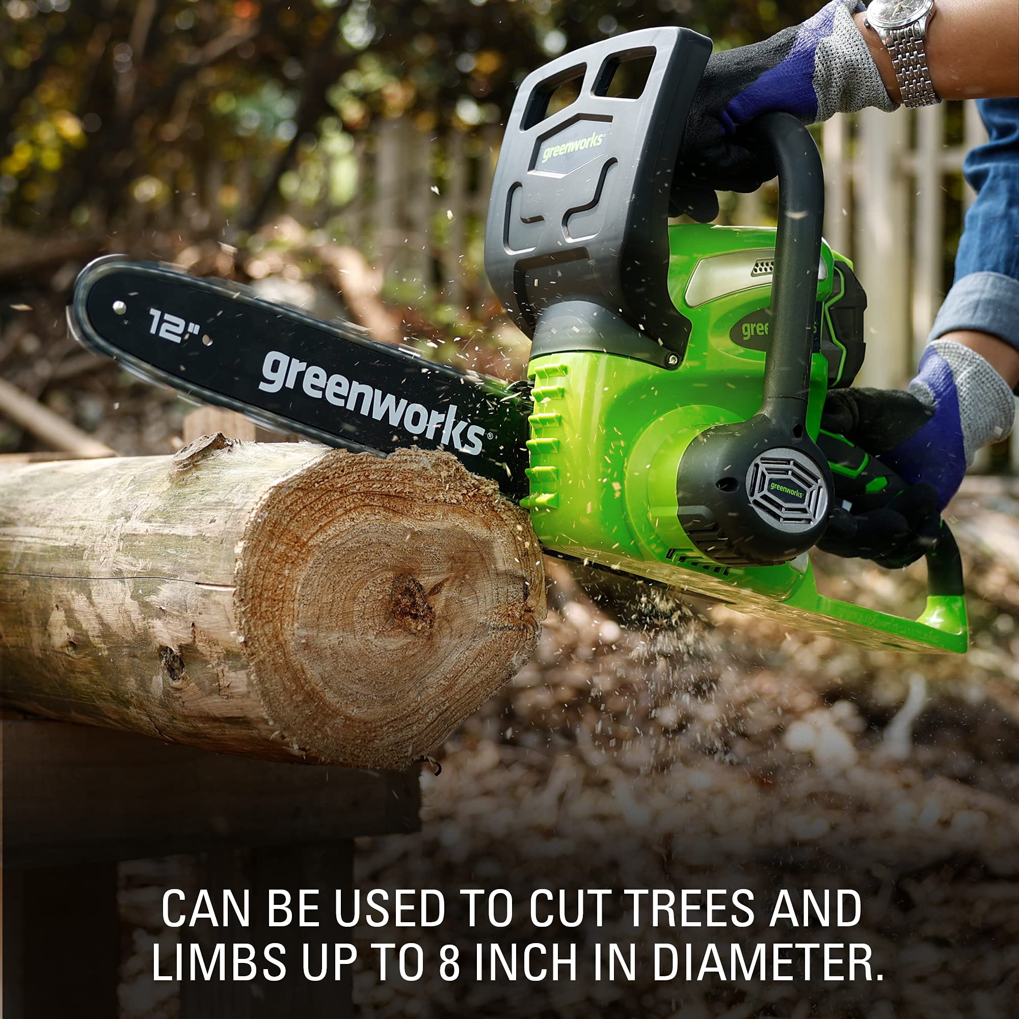 40V 12-Inch Cordless Battery Chainsaw with 2.0Ah Battery & Charger - Lightweight & Powerful for Tree Trimming, Firewood Cutting, and Yard Maintenance