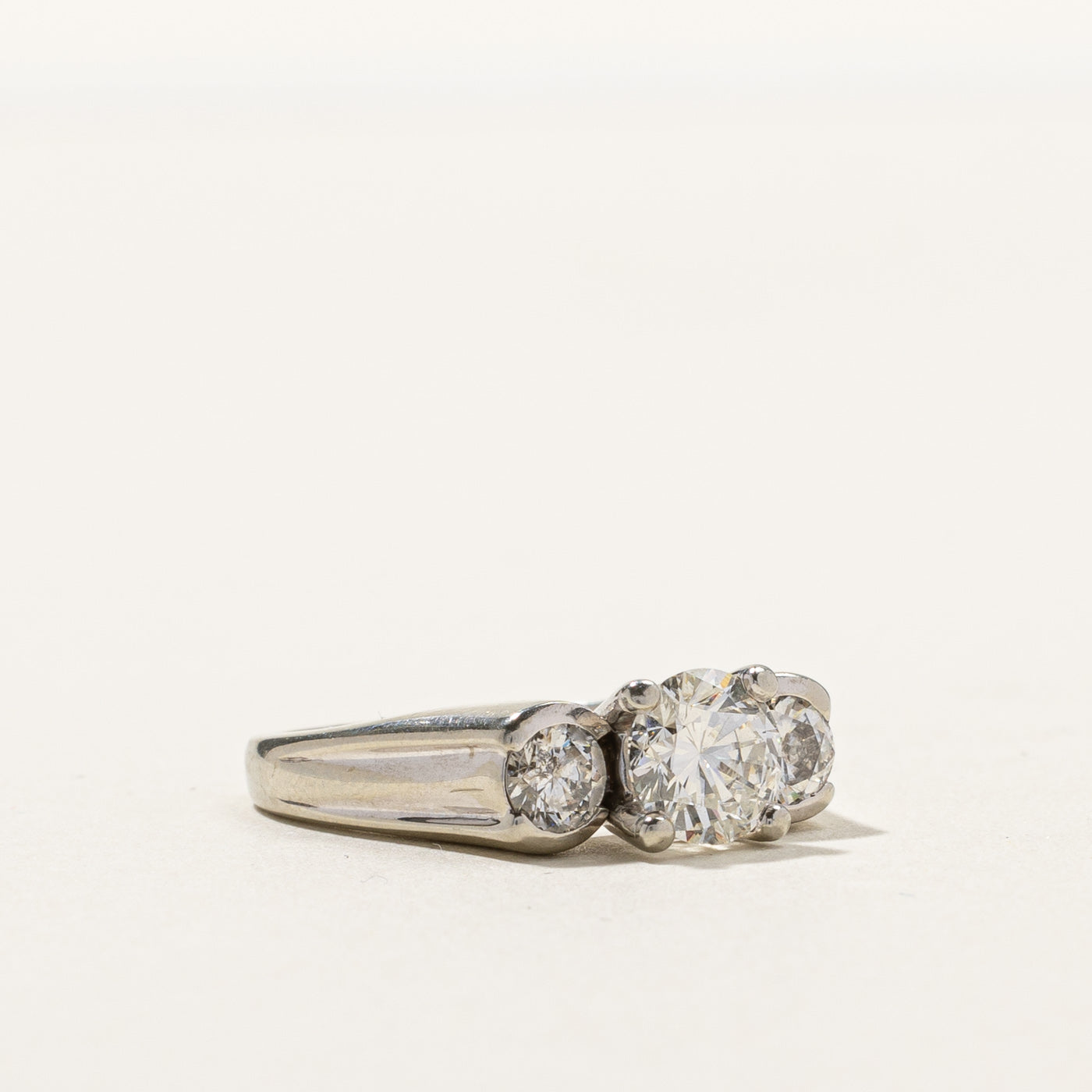1.46ctw Three Stone Diamond Engagement Ring for Women - Size 6 | GIA Certified | Ideal Cut Round Brilliant | 14K White Gold | Perfect for Proposals, Anniversaries & Special Occasions