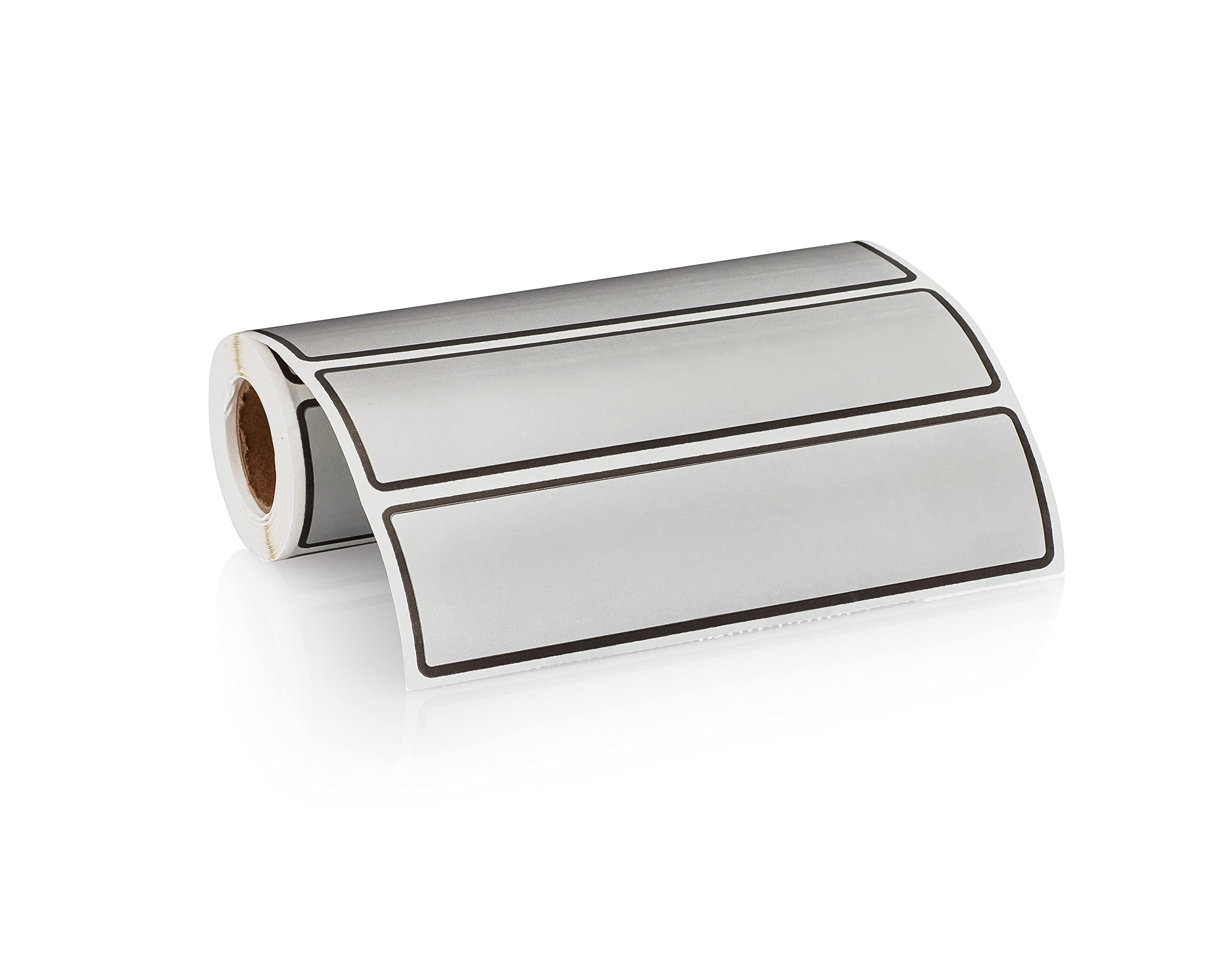 Carstens Silver Adhesive Binder Spine Labels - 5 3/8” x 1 3/8” Self-Stick Stickers for 1.5” to 4” Ring Binders (200-Pack) - Perfect for Office Organization, School Supplies & Filing Systems