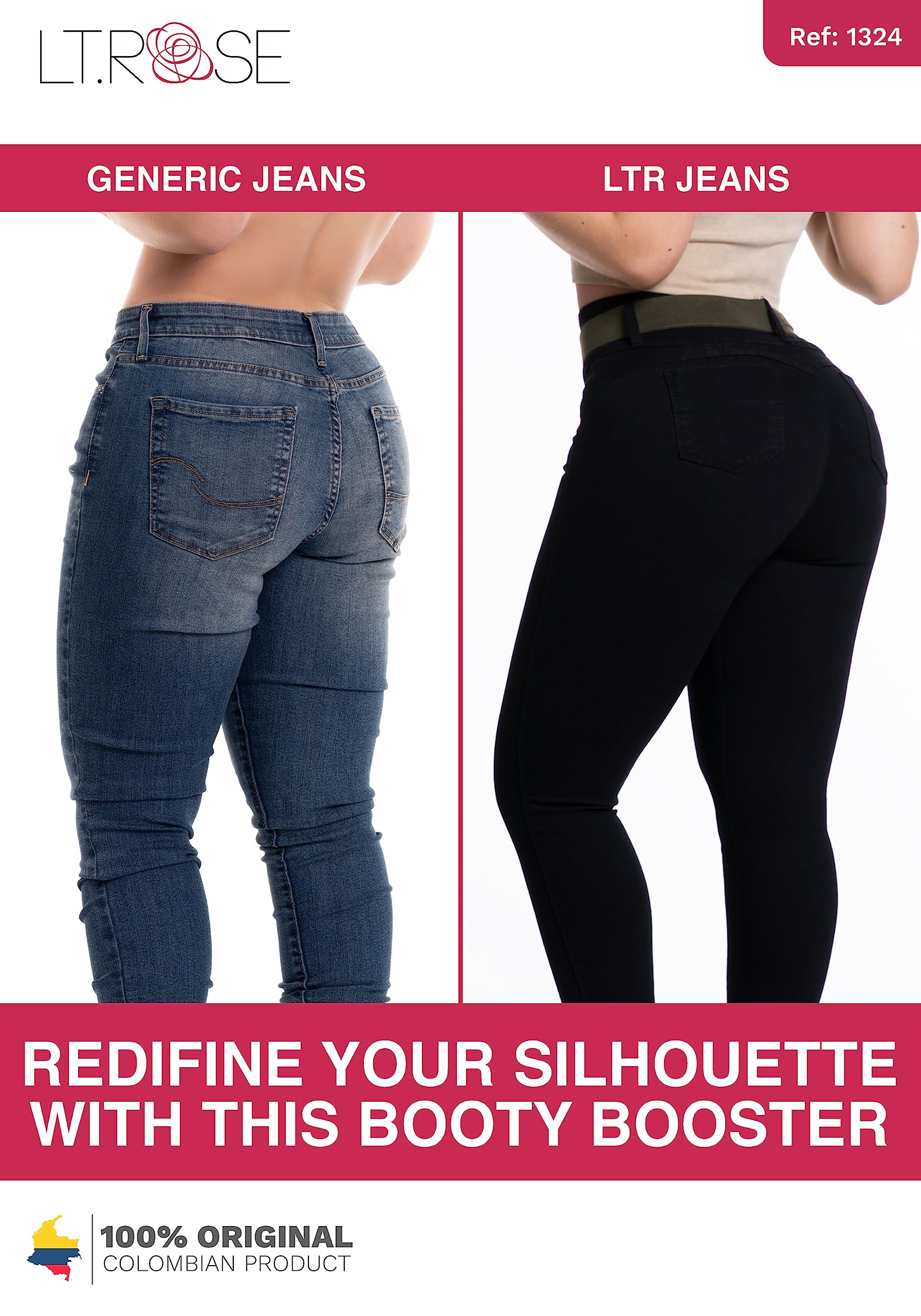 LT.ROSE High Waisted Butt Lifting Jeans for Women | Colombian Style | Night Out & Casual Wear