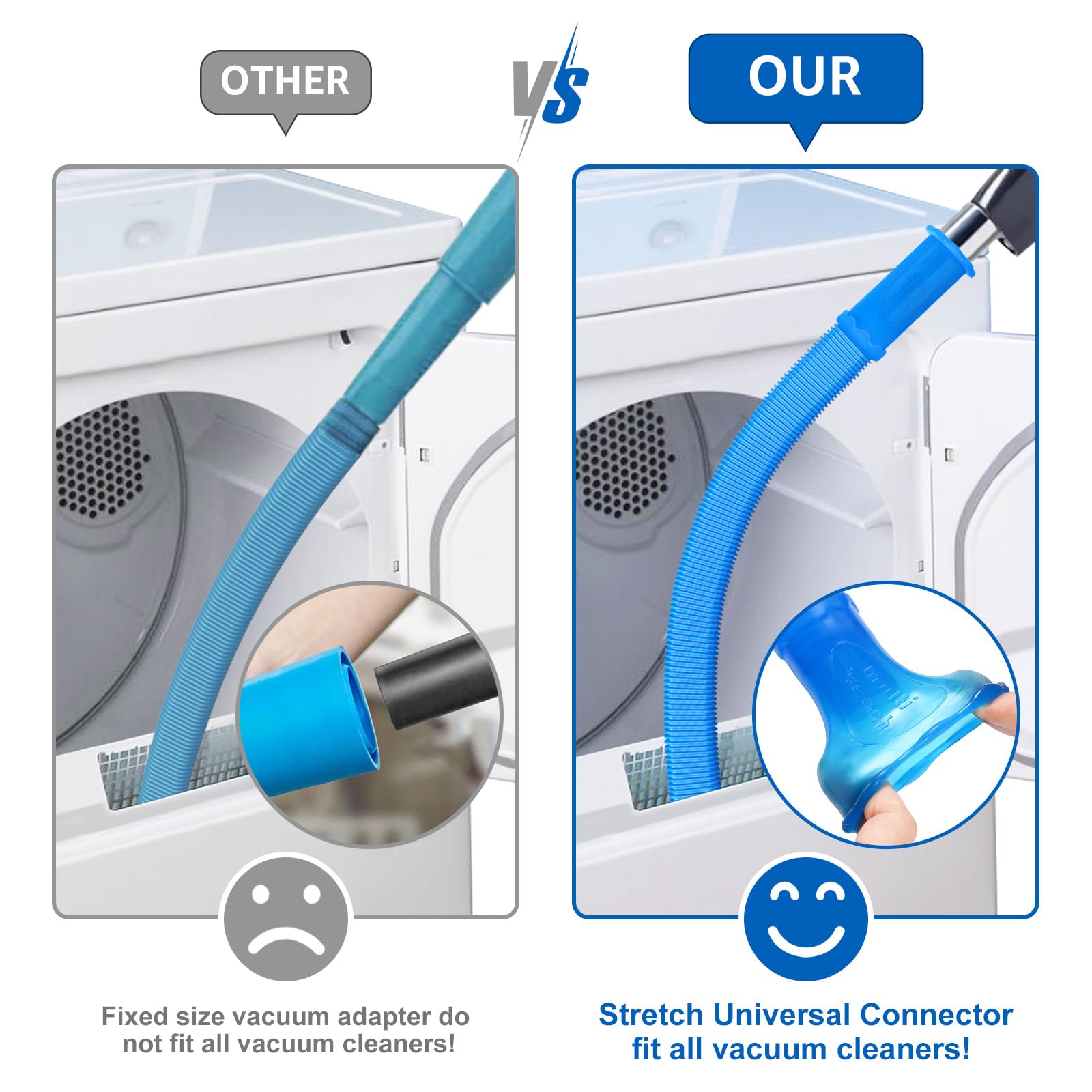 Sealegend Dryer Vent Cleaner Kit - Vacuum Hose Attachment for All Vacuum Cleaners | Fast Lint Remover & Cleaning Tool | Perfect for Home Laundry Room Maintenance & Fire Prevention