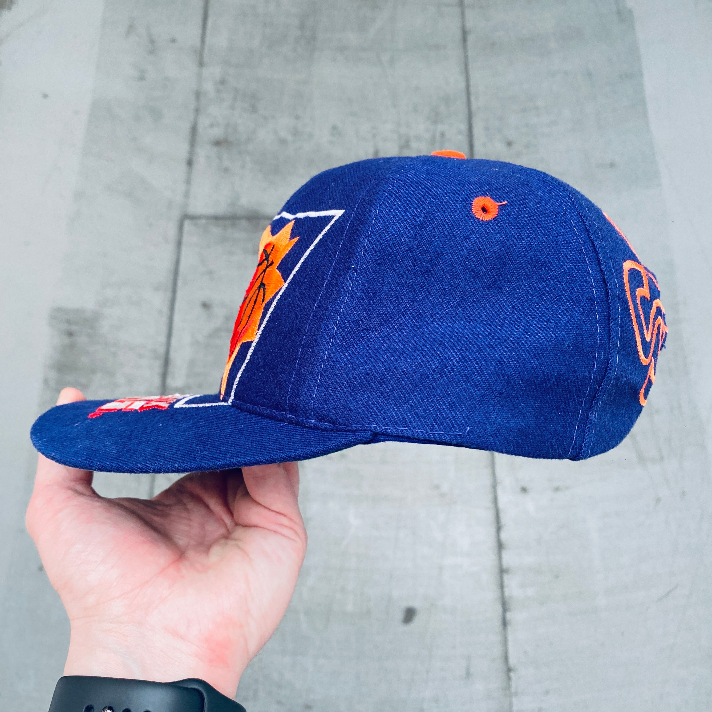 Phoenix Suns 1990s Vintage Big Logo Embroidered Snapback Hat - Retro Basketball Cap for Men & Women - Perfect for NBA Games, Streetwear Fashion and Suns Fans Collection