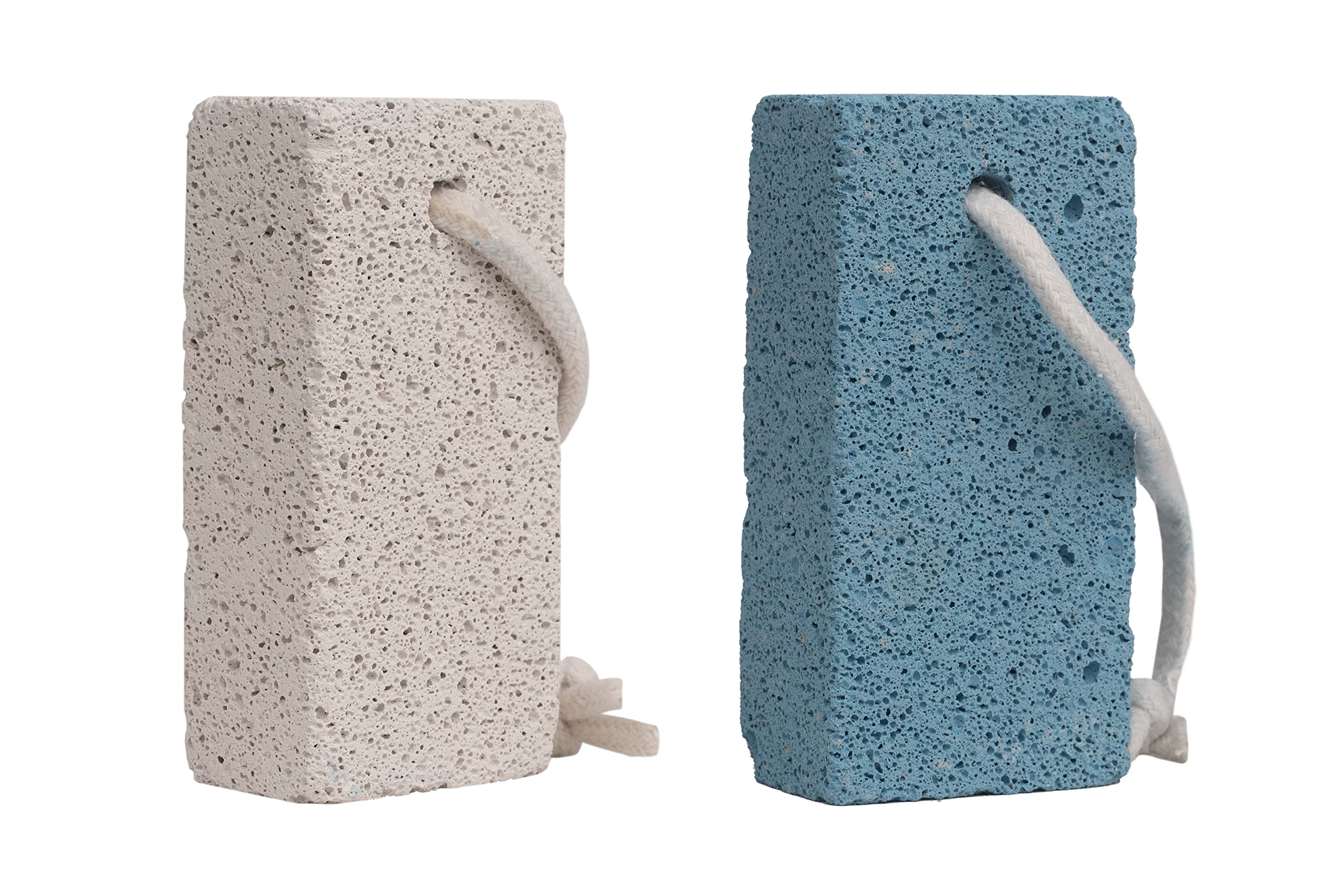 Natural Pumice Stone for Feet - Exfoliating Foot Scrubber to Remove Dead Skin, Calluses on Hands, Heels & Body - Rectangular Shape (Blue) - Perfect for Pedicures, At-Home Foot Care & Smooth Skin Treatment