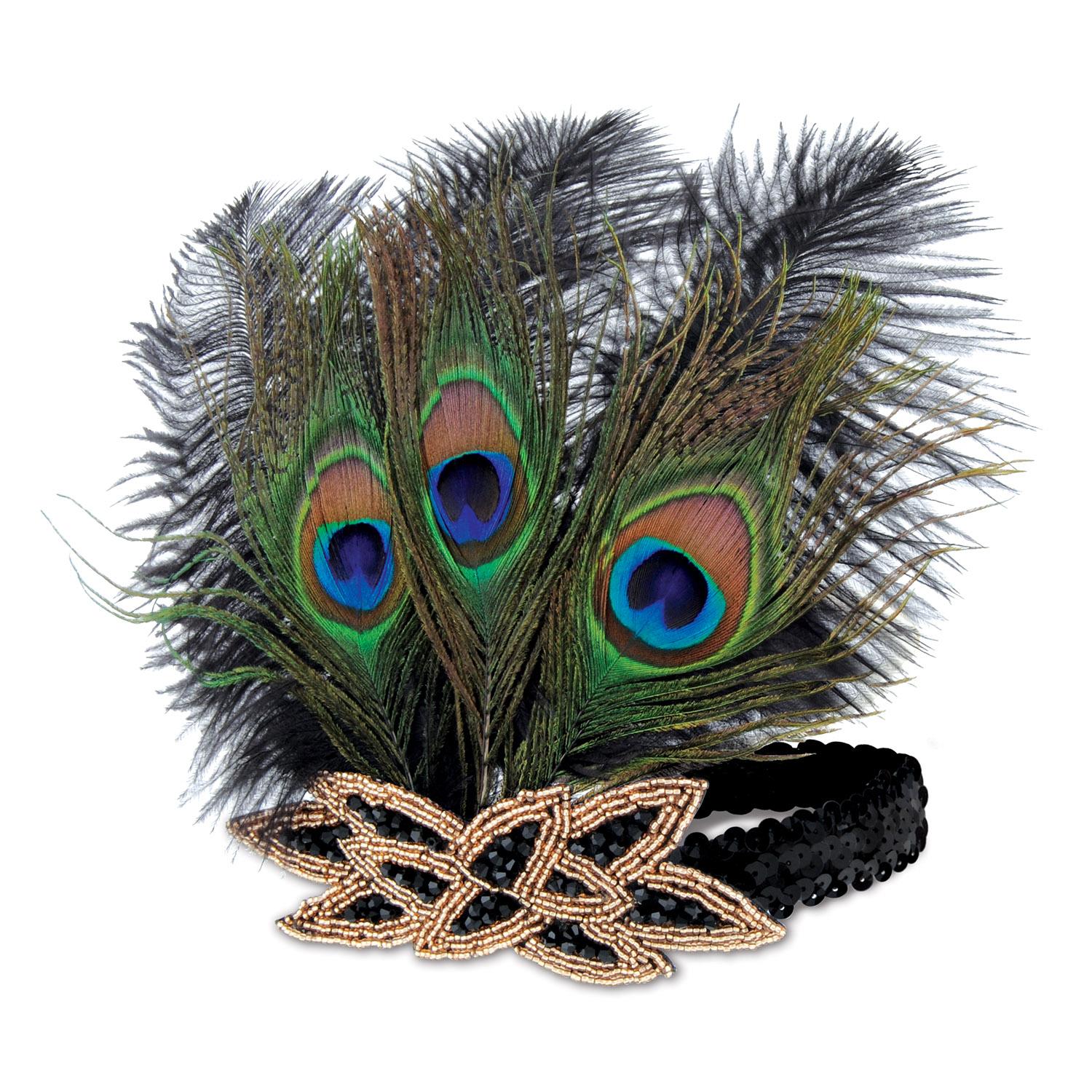12 Pack Beistle Flapper Peacock Headbands for Women - 1920s Gatsby Party Costume Accessories - Roaring 20s Themed Events, Halloween, Cosplay, and Vintage Photo Shoots