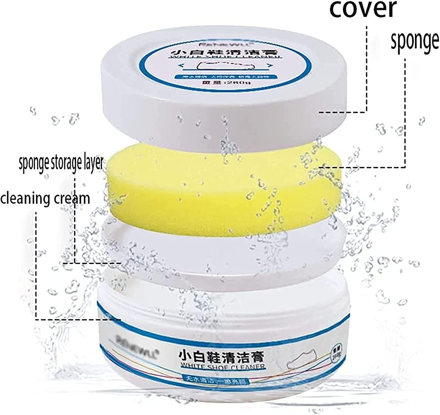 Fidrox White Shoe Cleaning Cream 260g - Stain Remover for Leather Shoes, Boots & Sneakers | Whitening & Polishing Formula | Safe for White Rubber Soles | Perfect for Daily Shoe Care & Restoration