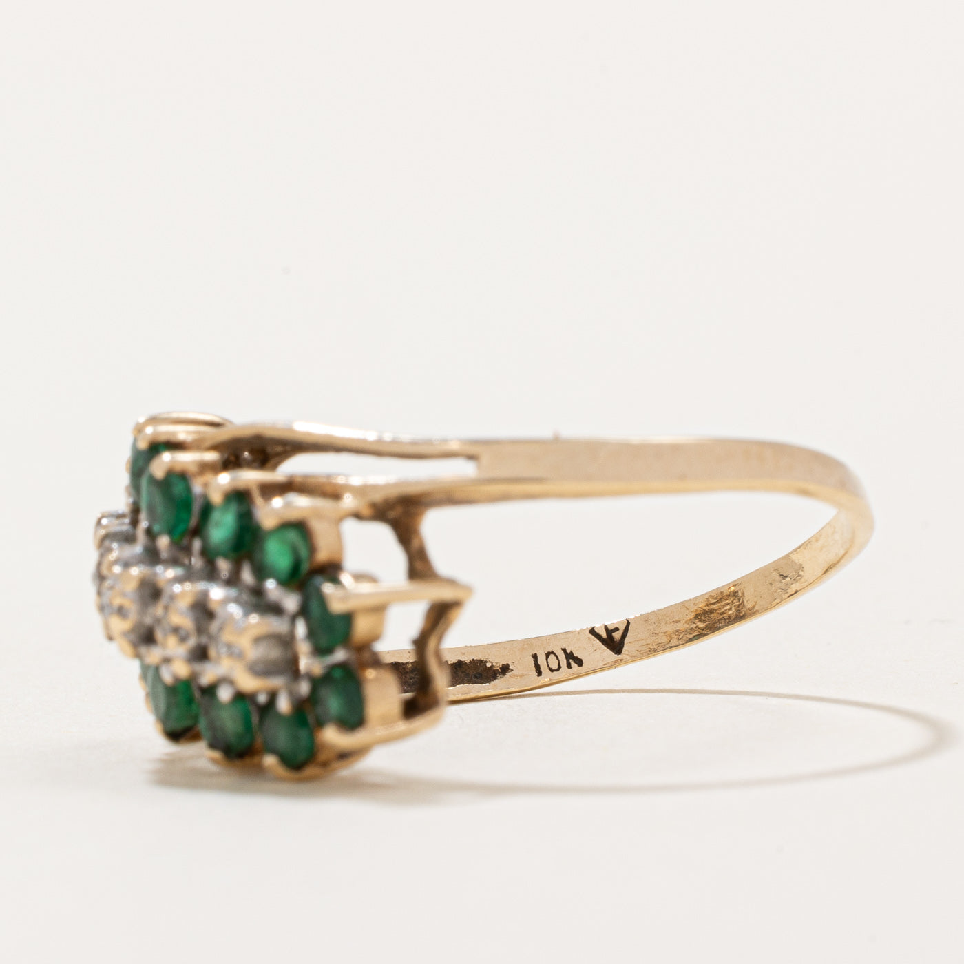 Emerald and Diamond Waterfall Ring - 0.70ctw Gemstone, 0.015ctw Diamonds - Size 7.5 - Elegant Jewelry for Weddings, Anniversaries & Special Occasions