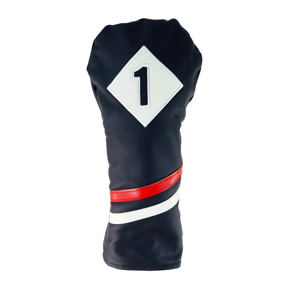 Ram Golf Premium Vintage Style PU Leather Headcovers - Retro Black for Classic Golf Clubs | Perfect for Golf Enthusiasts and Club Protection