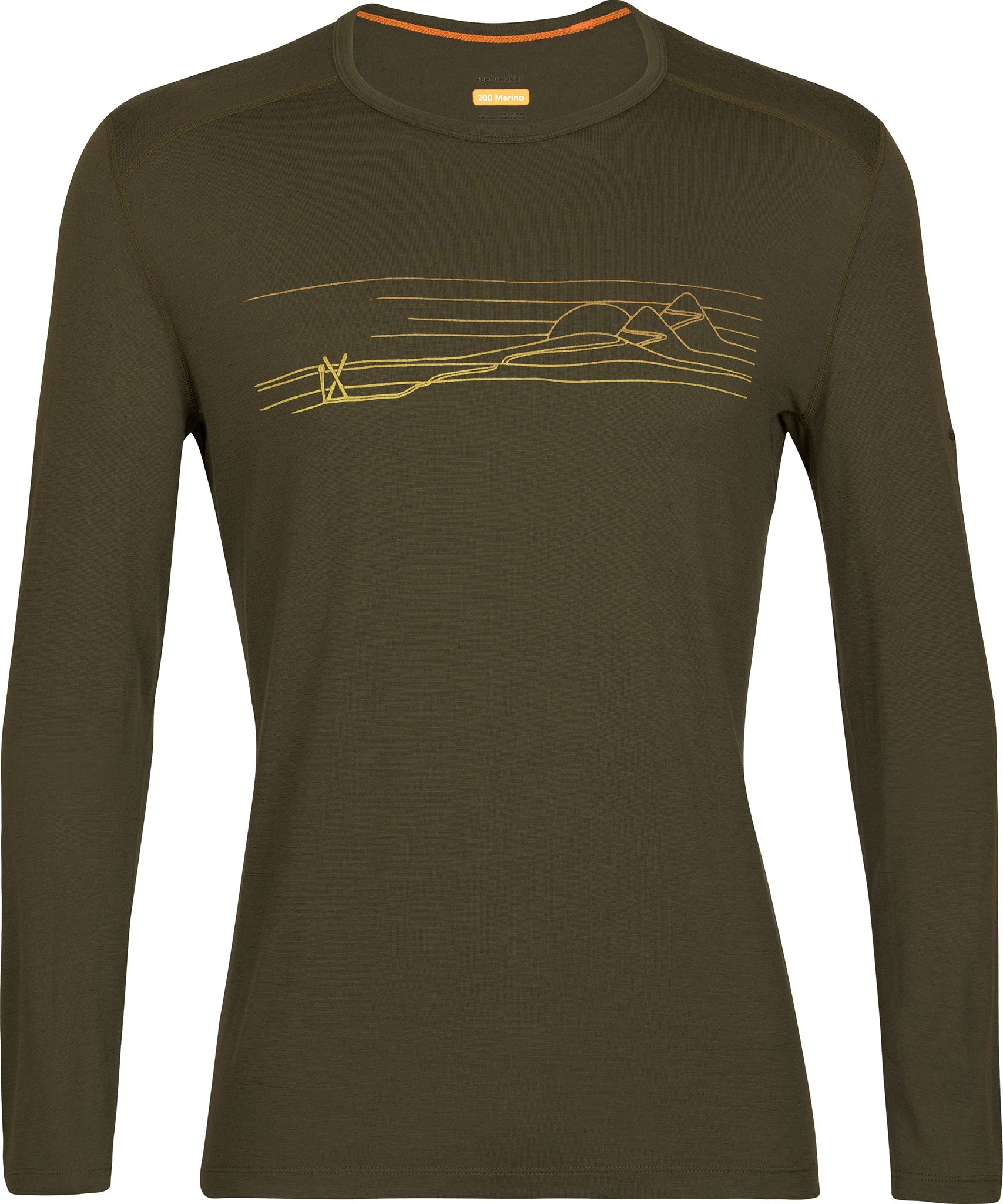 200 Oasis Men's Long Sleeve Crew Neck Baselayer Top - Moisture Wicking Thermal Underwear for Hiking, Running & Cold Weather Activities