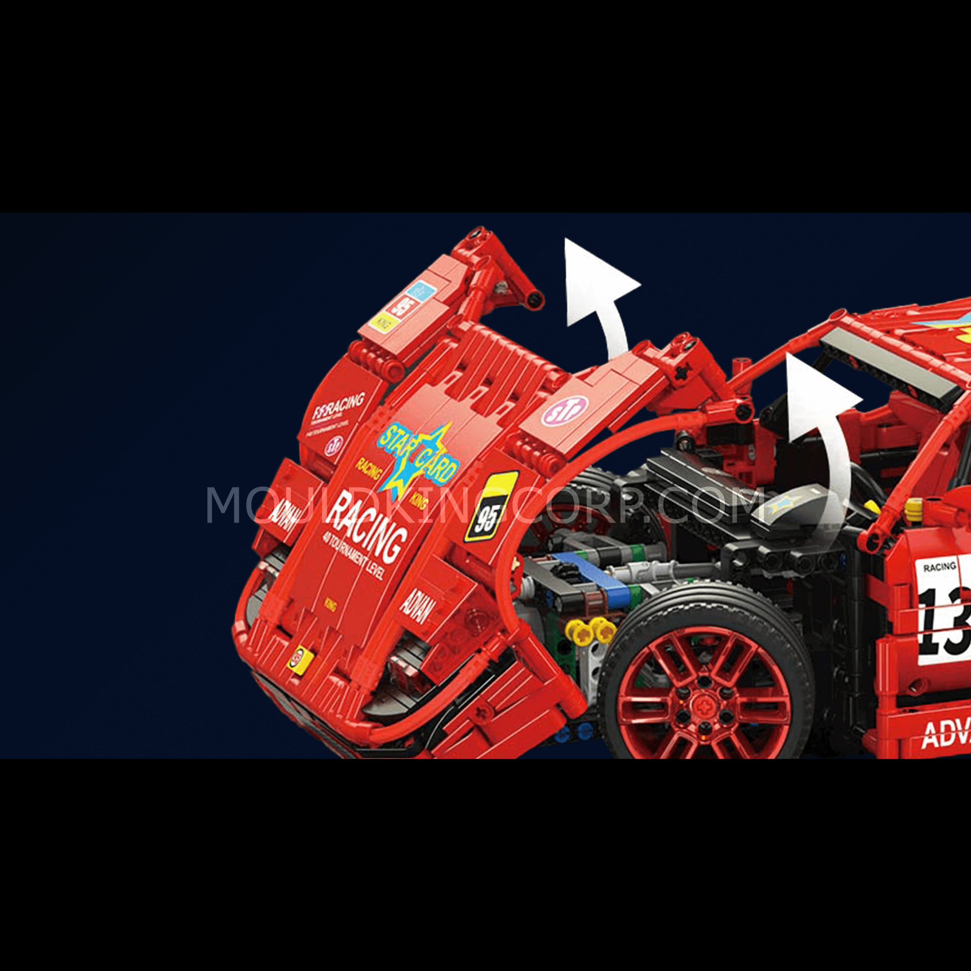 Mould King 13095 F40 Limited Edition Remote Control Race Car Building Kit | 2,688 PCS Model Blocks for Adults & Teens | DIY Collector's Toy for Home Display & Racing Play