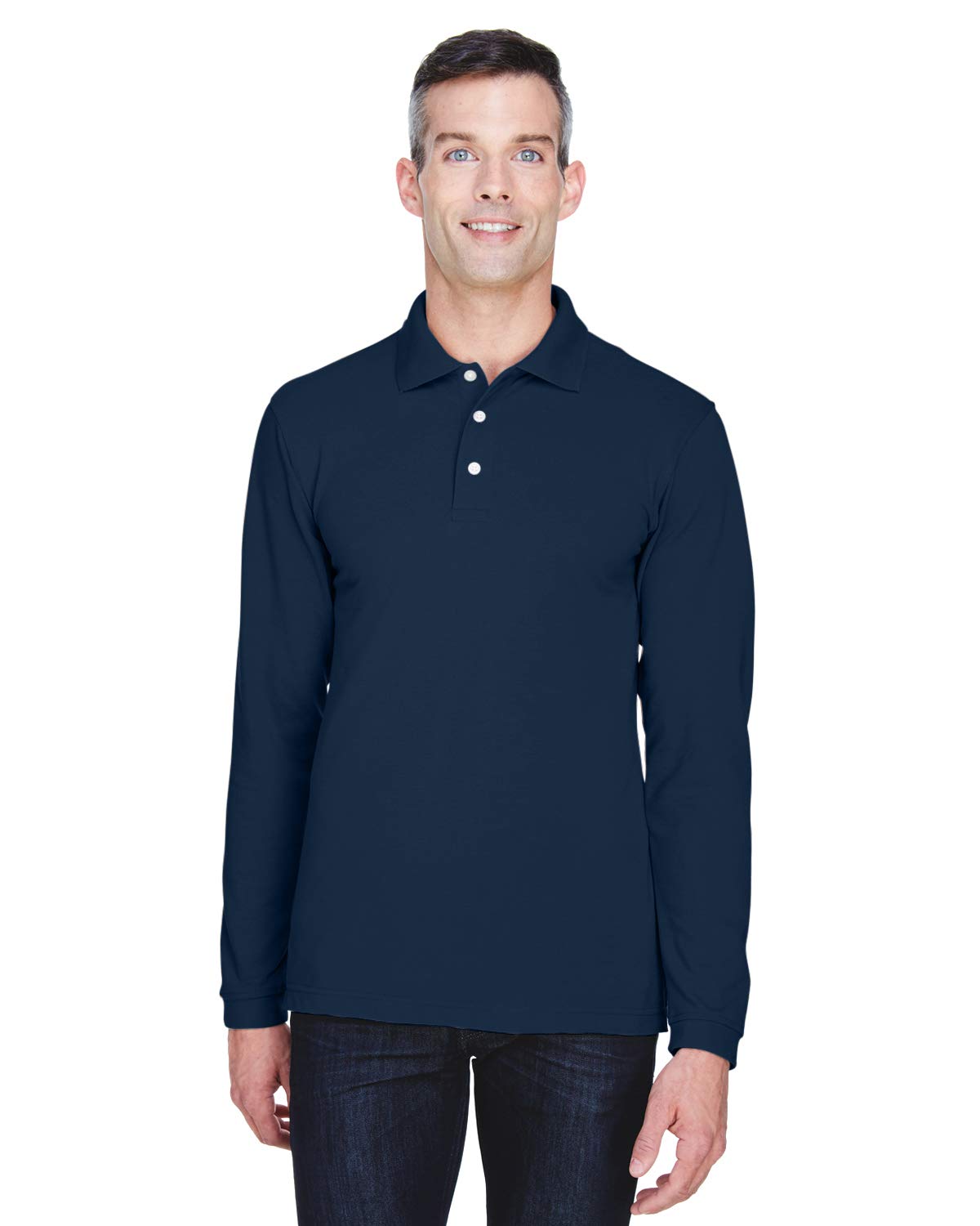 Women's Easy Blend Long-Sleeve Polo Shirt - Soft Stretch Comfort Fit Casual Top (M265L) for Work, Golf & Everyday Wear