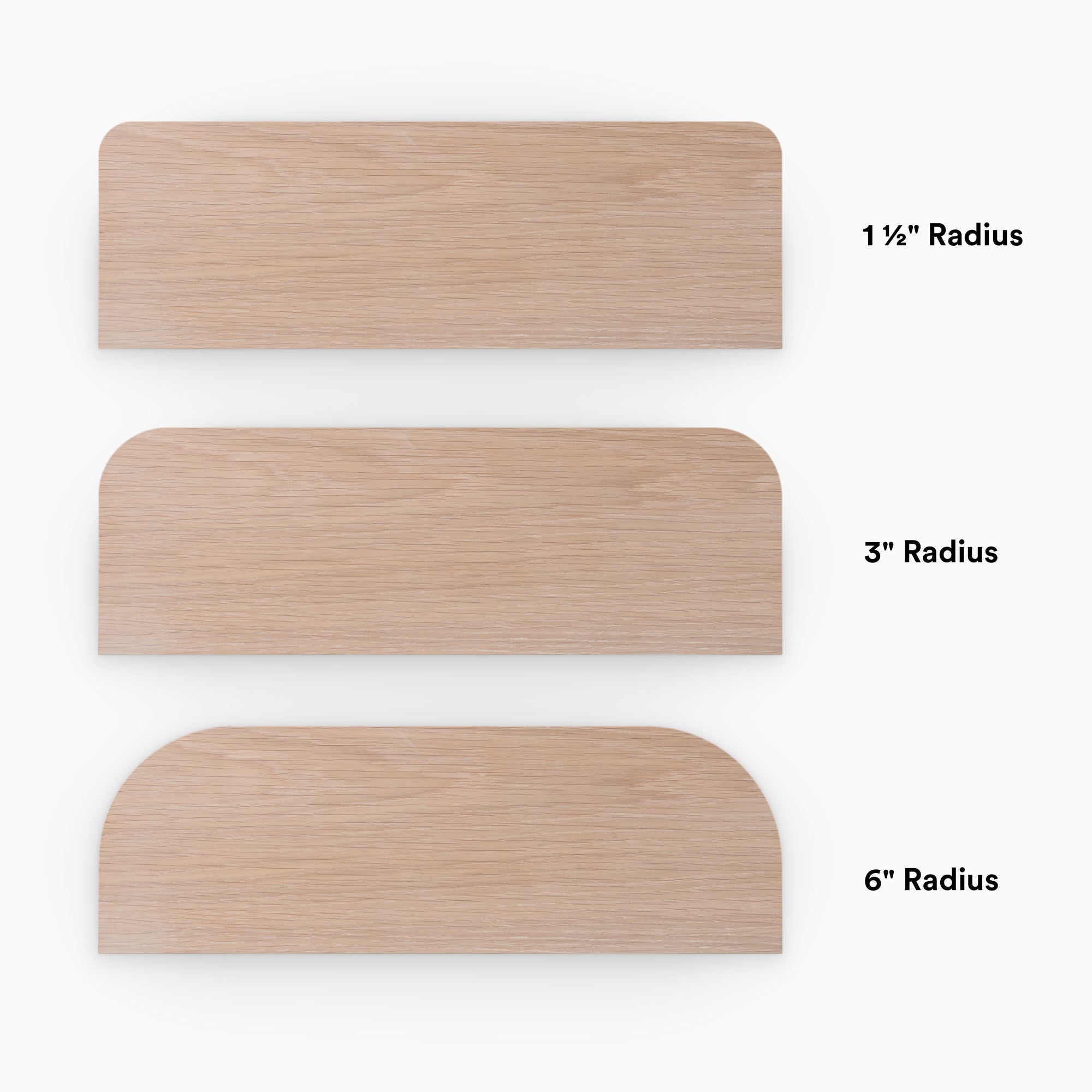 Aksel RADius Glazed White Oak Floating Shelf - Modern Wall Mounted Storage for Living Room, Bathroom & Kitchen Decor