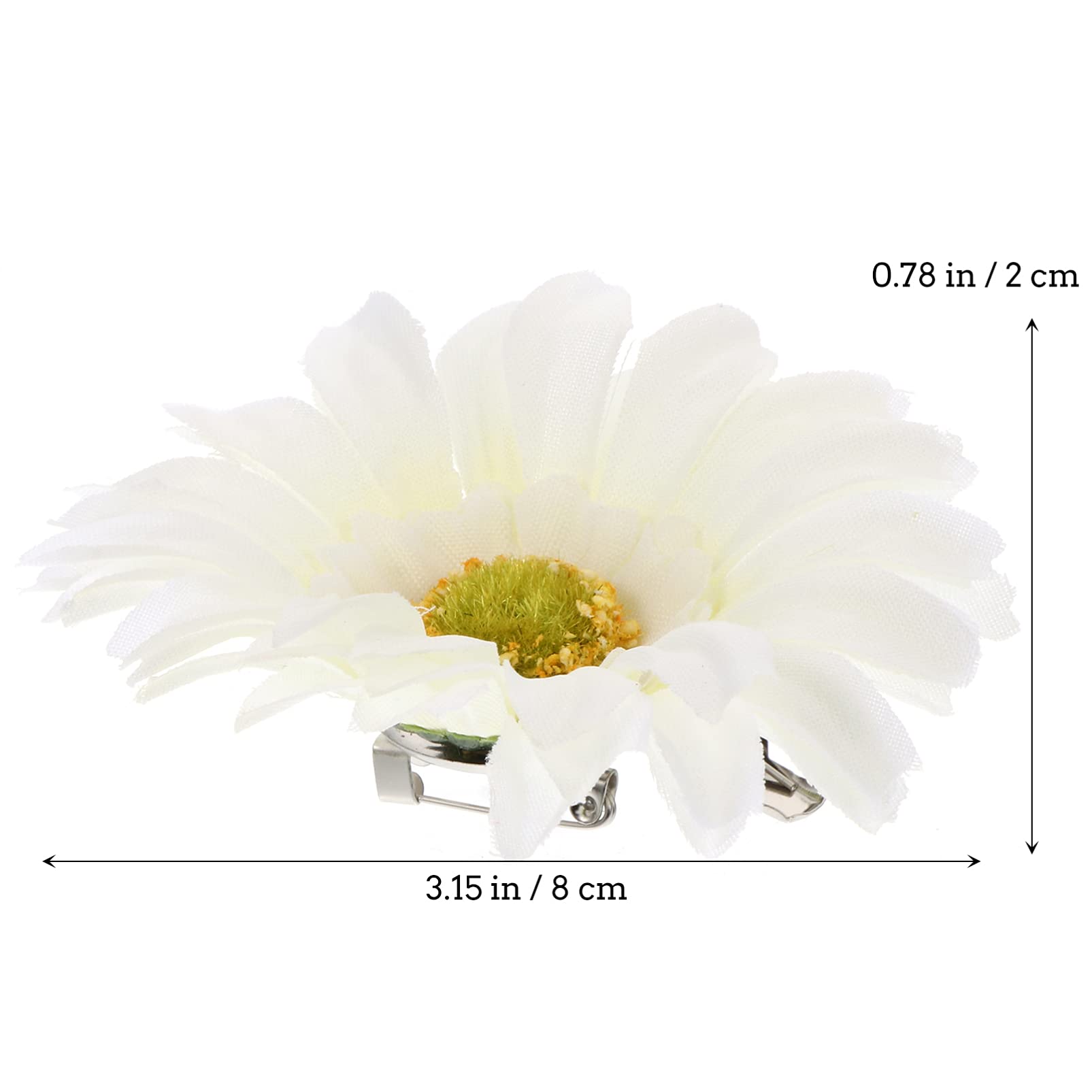 Lurrose 12pcs Sunflower Hair Clips for Women & Girls - Hawaiian Beach Wedding Daisy Alligator Hairpins, Barrettes & Brooches Headpiece - Summer Hair Accessories in White - Perfect for Bridal, Vacation & Party Hairstyles