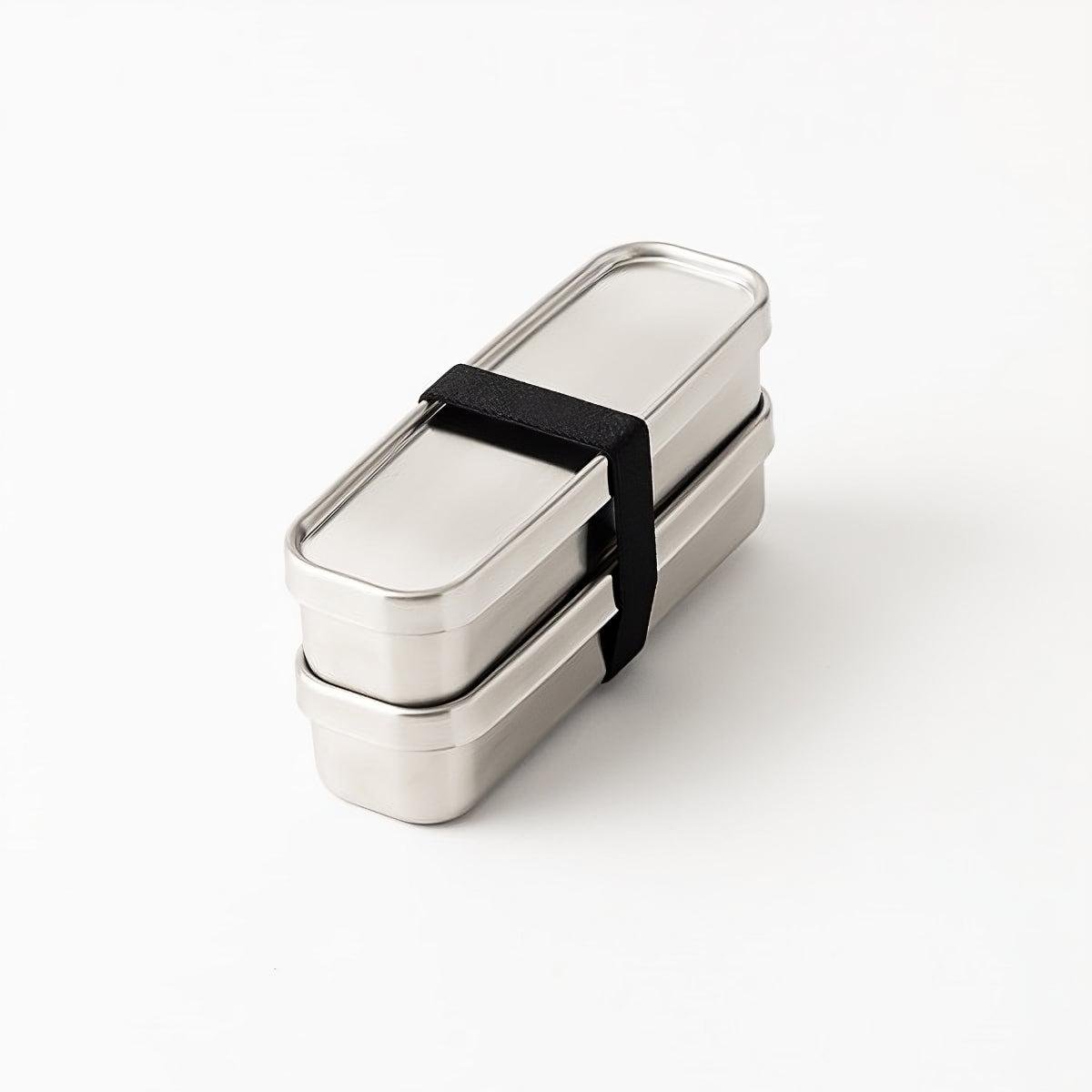 Aizawa Stainless Steel 2-Tier Bento Lunch Box 700ml - Leak-Proof, Eco-Friendly for Office, School & Picnics