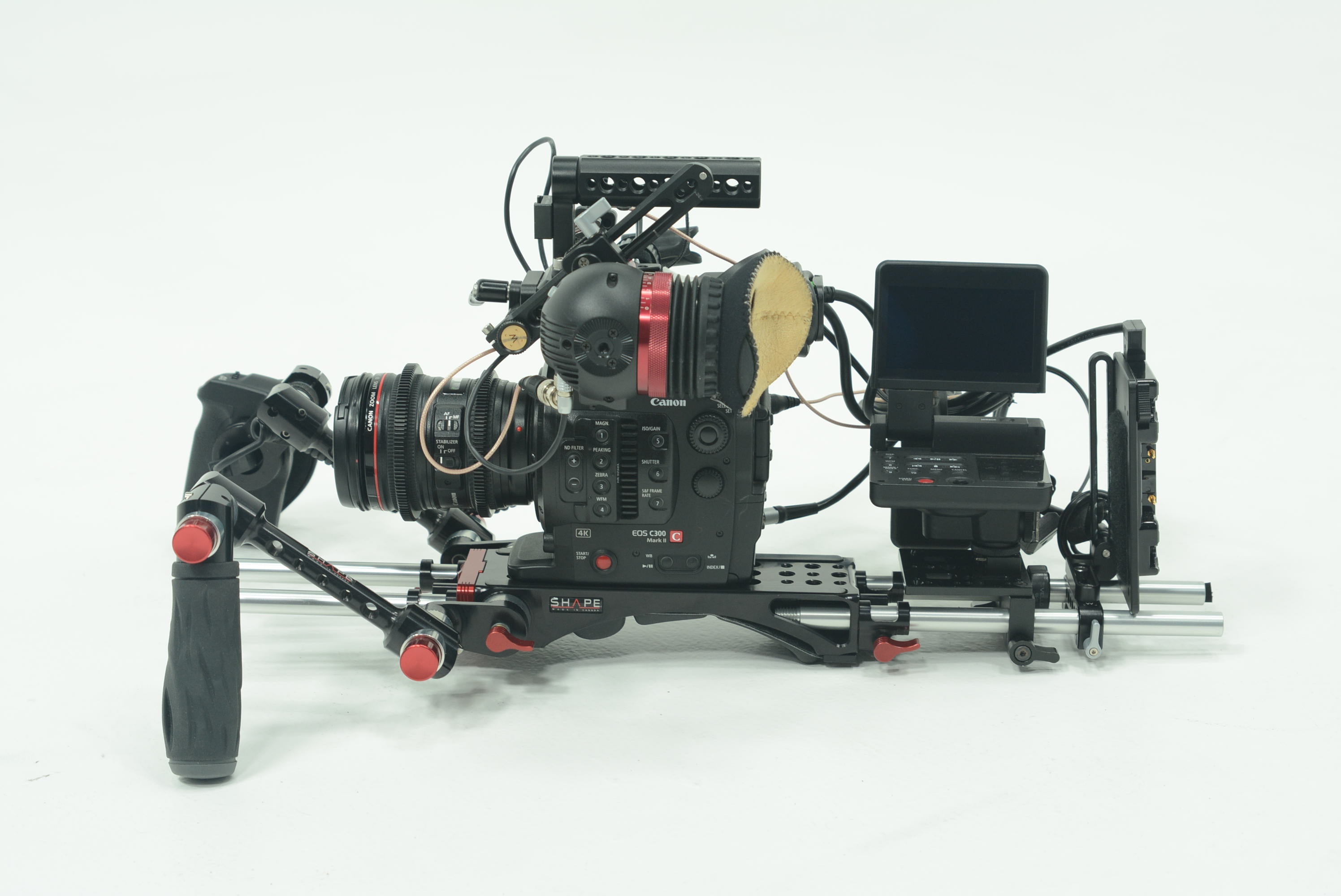 Canon EOS C300 Mark II Cinema Camera with Shoulder Rig - Professional 4K Video Camera for Filmmaking, Documentary & Broadcast Production (Used)