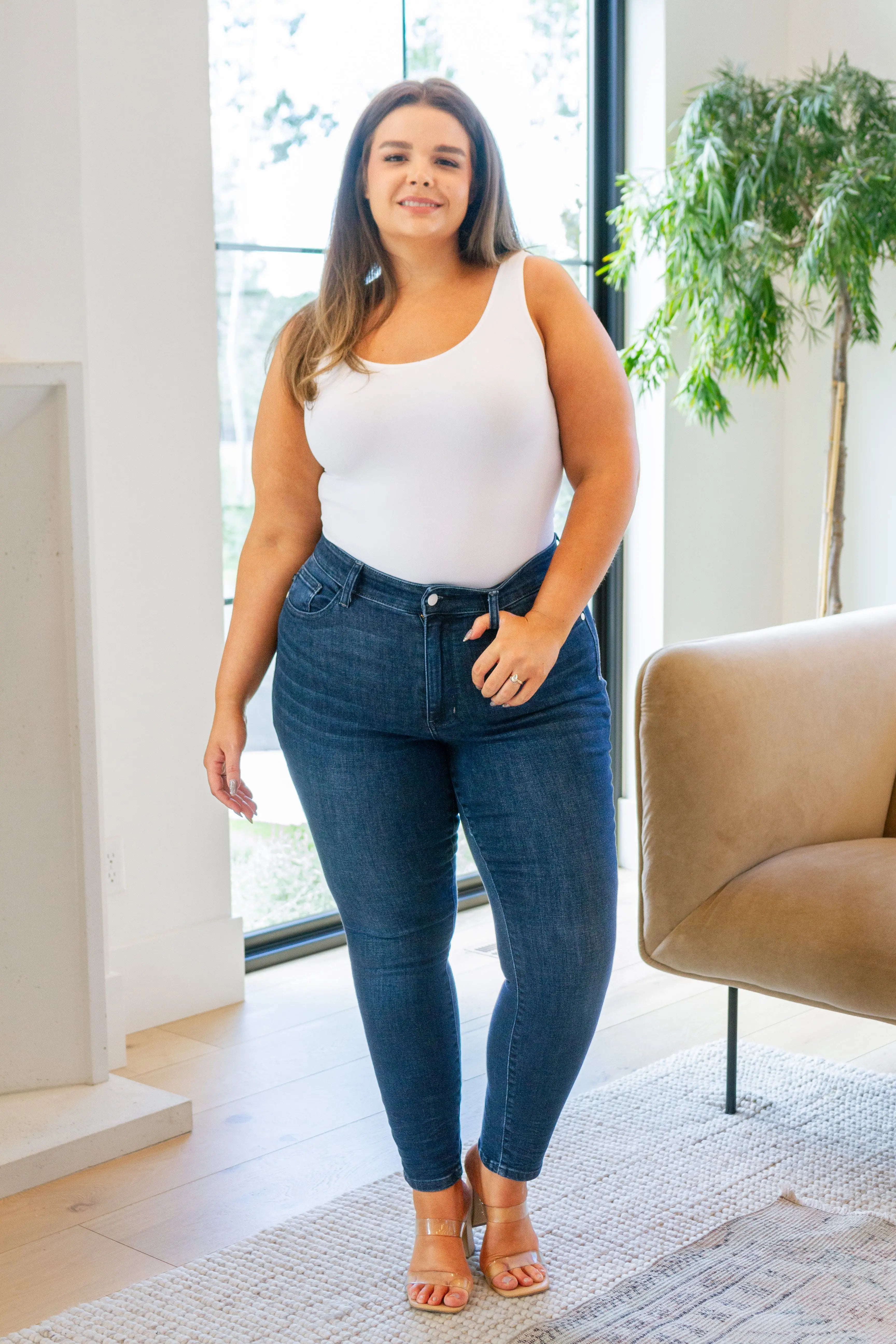 Addison Mid Rise Crinkle Ankle Skinny Jeans for Women - Stretch Denim Pants, Comfortable & Trendy - Perfect for Casual Outfits, Date Nights & Office Wear