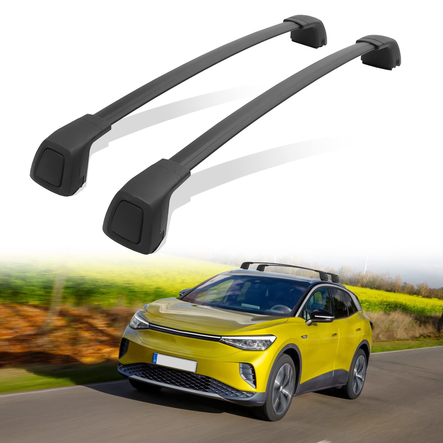 Upgraded Roof Rack Cross Bars for Volkswagen VW ID.4 (2020-2022) - Heavy Duty Rooftop Cargo Carrier for Kayak, Canoe, Bike, Luggage - Perfect for Outdoor Adventures, Camping & Road Trips