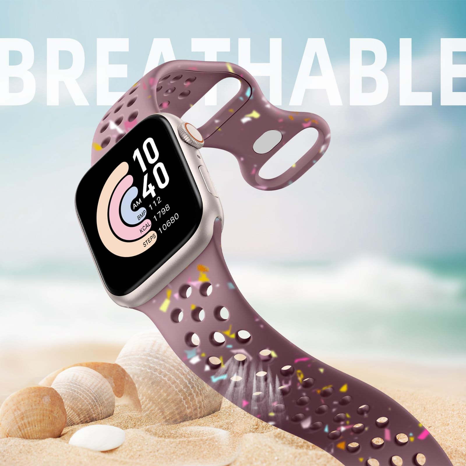 GEAK Eco-Friendly Apple Watch Bands - Compatible with 38mm 40mm 41mm 42mm 44mm 45mm 49mm - Breathable Sport Strap for iWatch Ultra 2/Series 9/8/7/6/5/4/3/SE - Perfect for Gym, Running & Everyday Wear