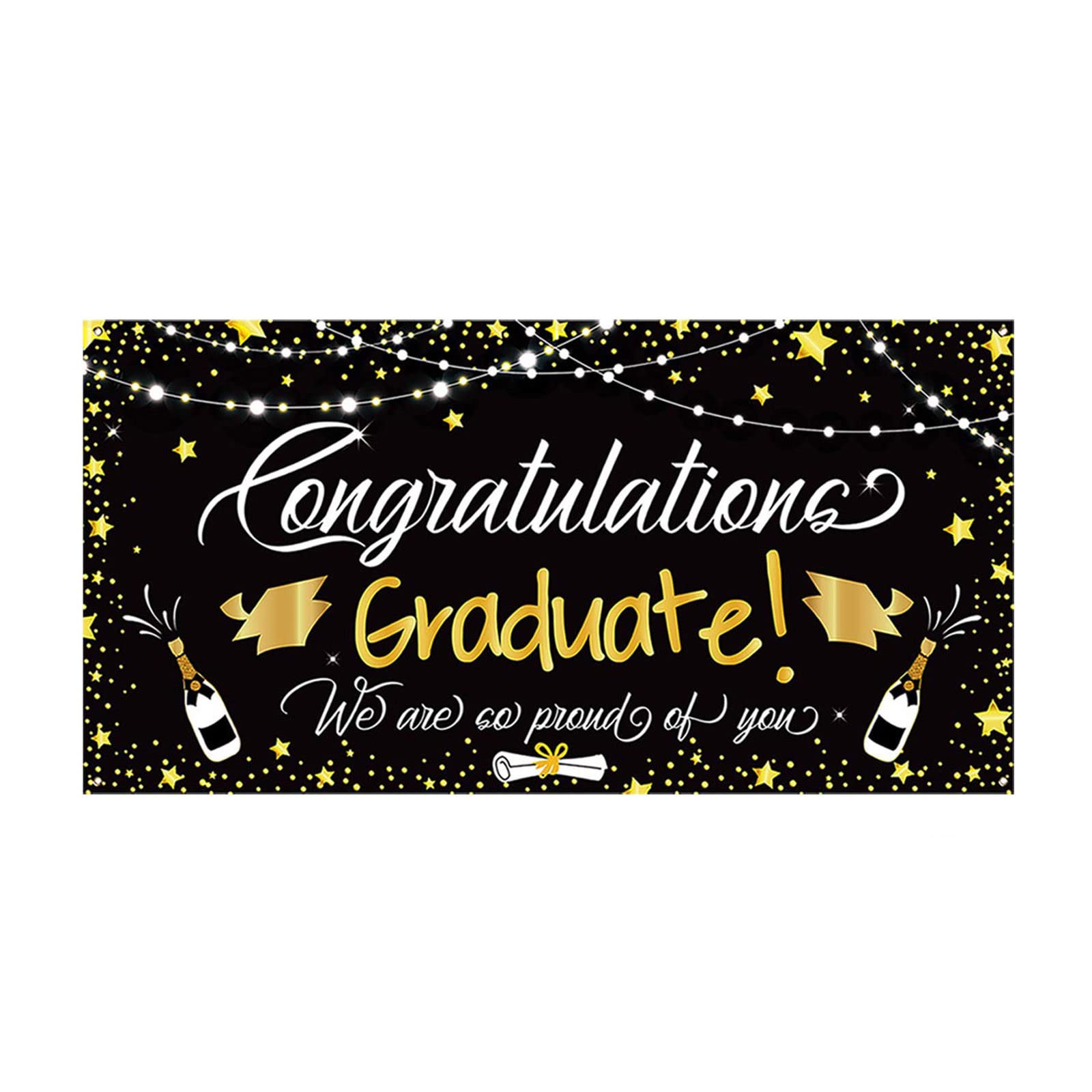 Girls Party Dresses & 150x90cm Black Graduation Photo Backdrop - Complete Party Decoration Kit for Birthday, Graduation, Baby Shower & Special Events
