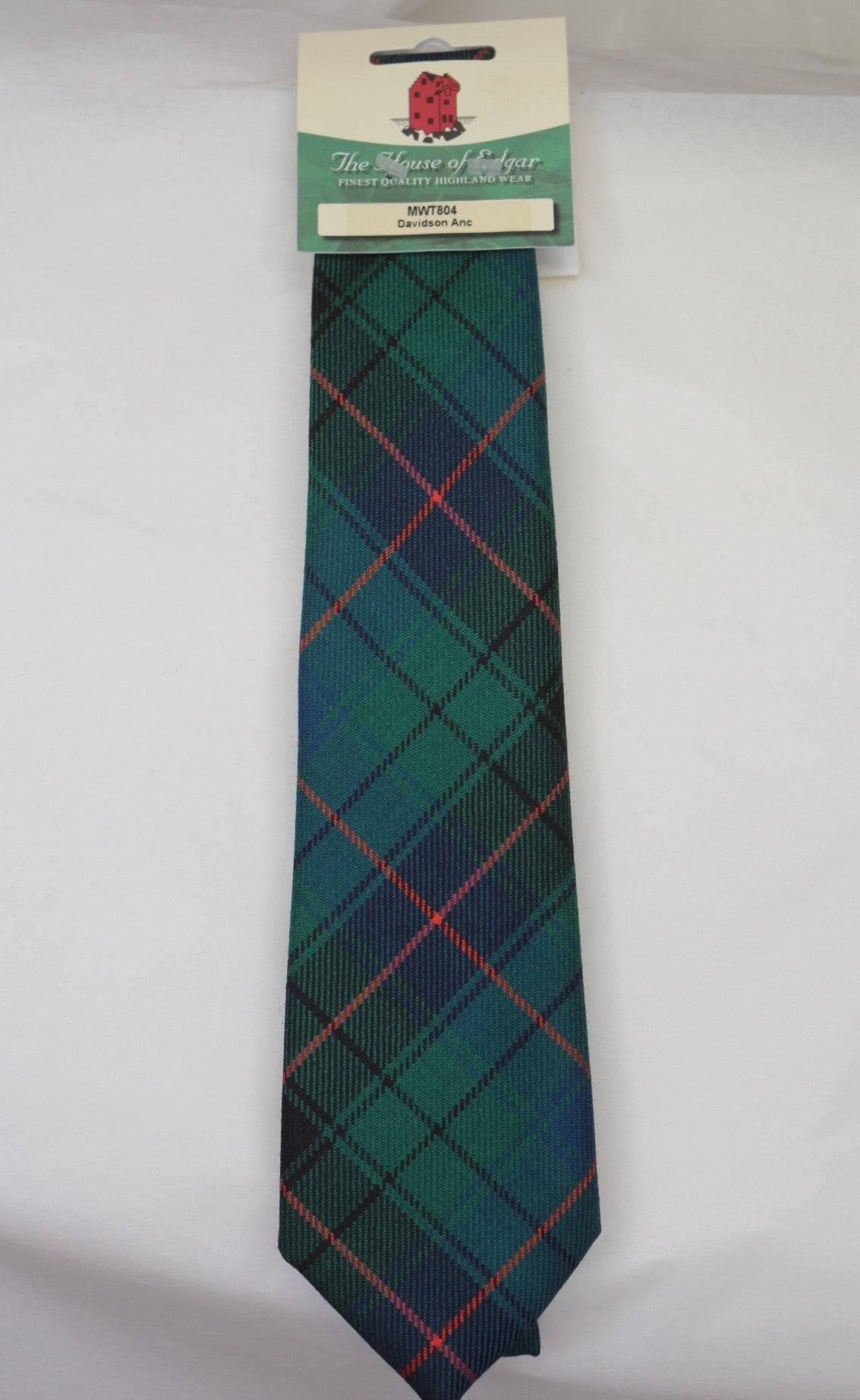 Davidson Ancient Tartan Tie - Authentic House of Edgar Scottish Wool Necktie | Perfect for Weddings, Business Meetings & Formal Occasions