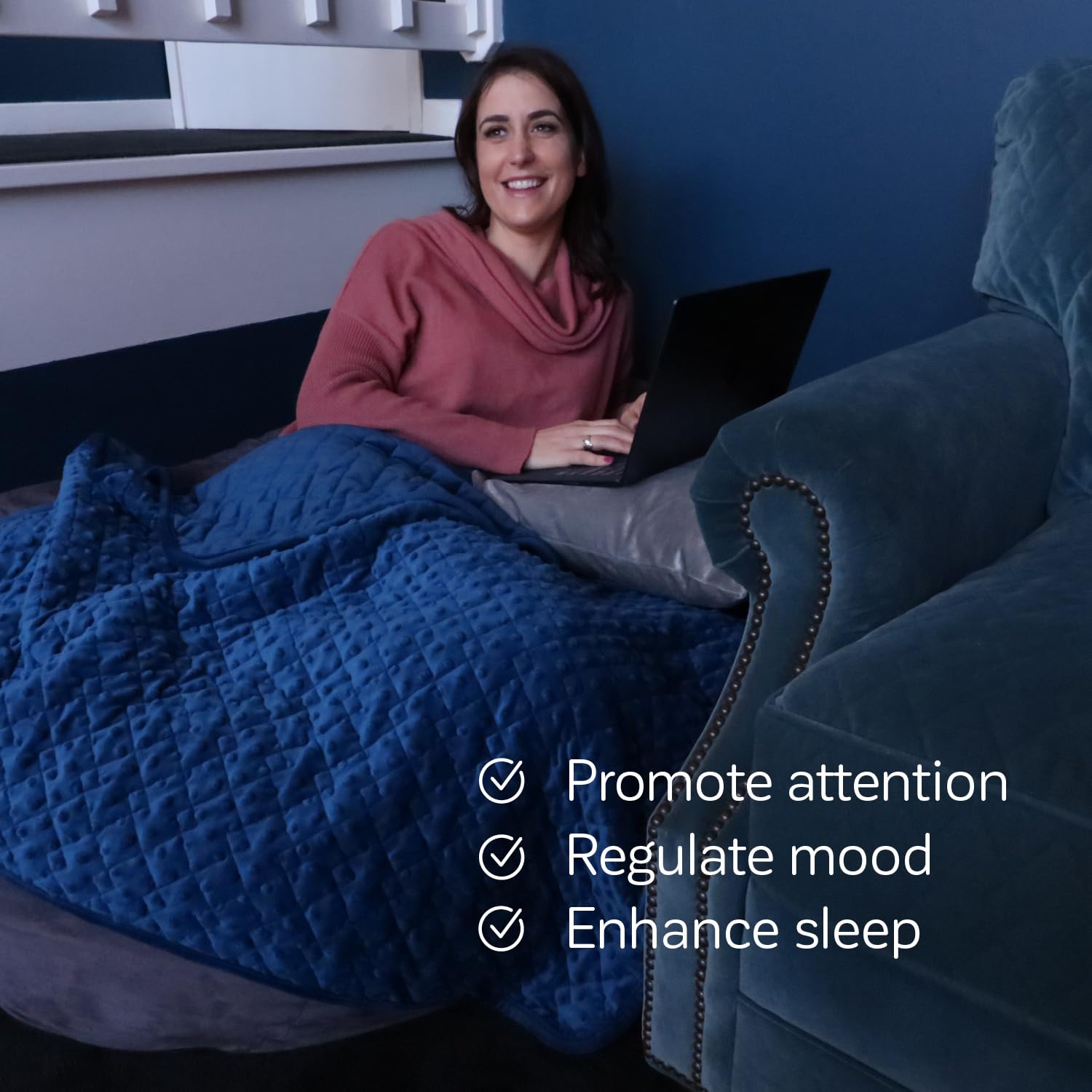 Fun & Functional 5lb Weighted Blanket for Kids Over 50lbs - Soft Minky Sensory Blanket for Anxiety Relief, Autism & ADHD - Perfect for Home, School, Therapy & Travel Comfort