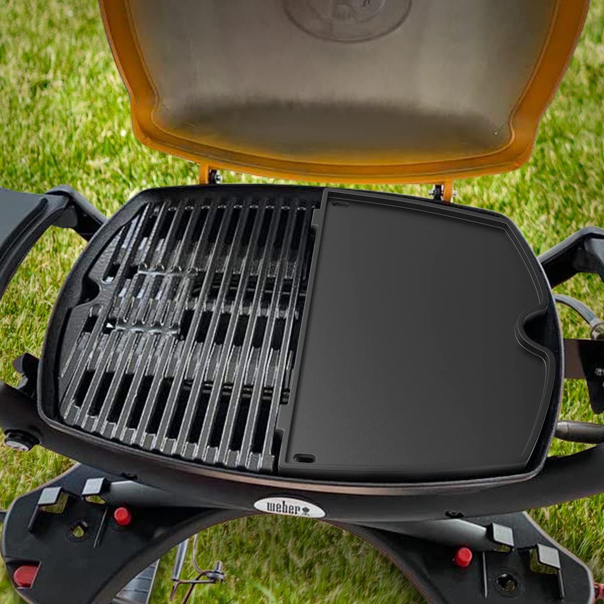 Weber Q100 Series Replacement Cooking Grates & Griddle (7644) - Durable Stainless Steel Grills for Outdoor BBQ, Camping & Backyard Cooking