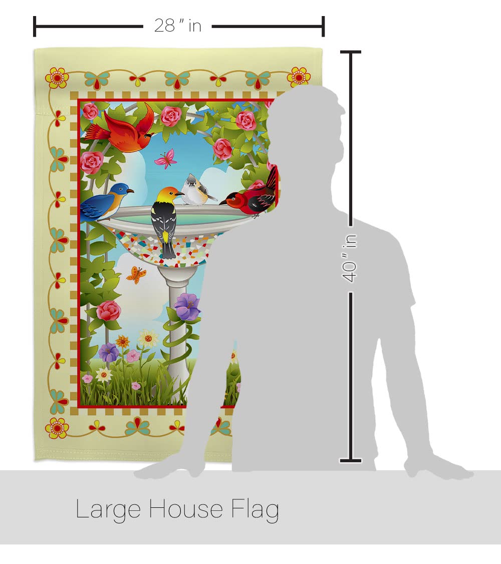 Birds Decorative House Flag Set 28x40 - Garden Decor for Outdoor & Patio