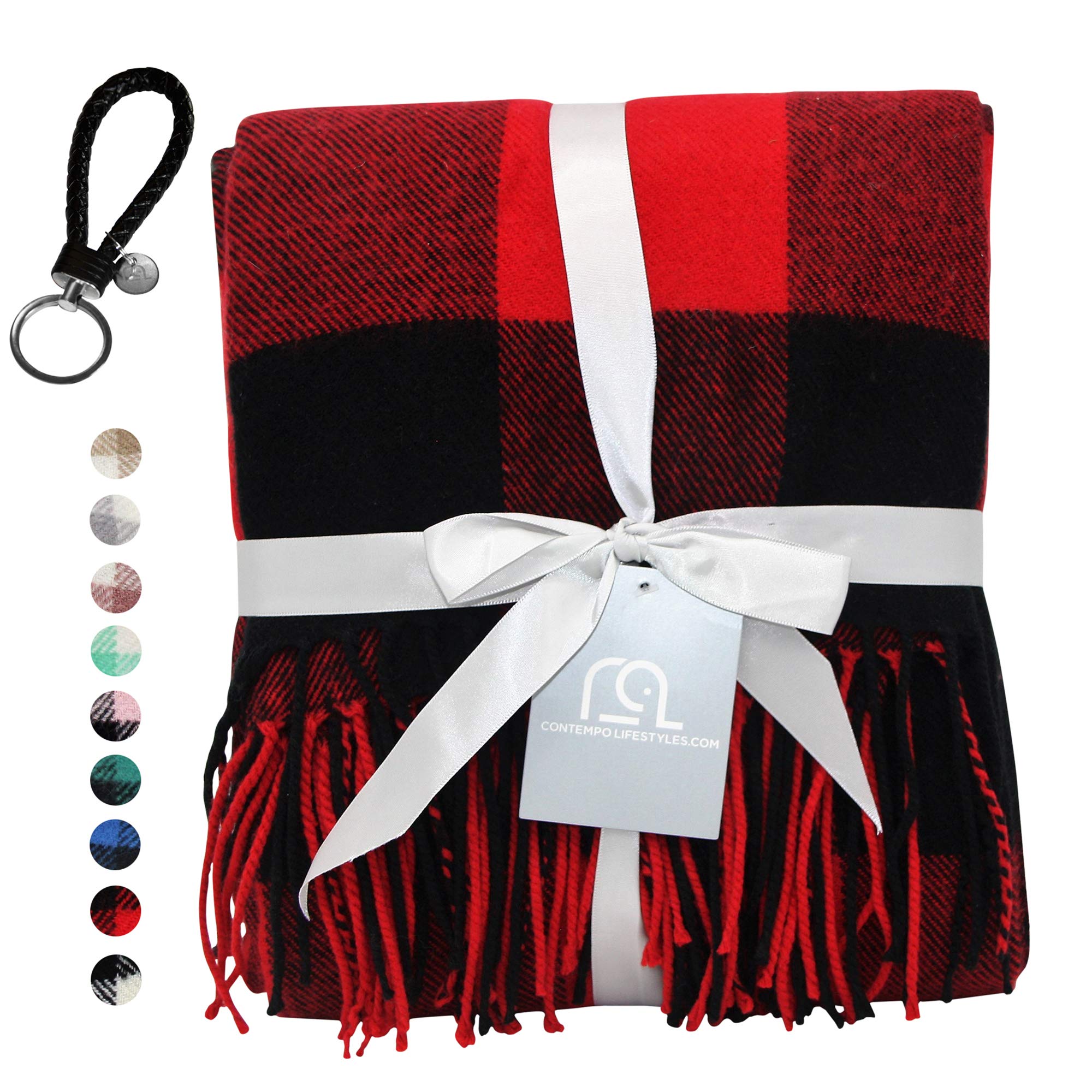 Buffalo Plaid Throw Blanket - Ultra Soft & Lightweight Decorative Blanket for All Seasons - Indoor Outdoor Use on Couch, Bed, Travel - Perfect Gift for Men & Women