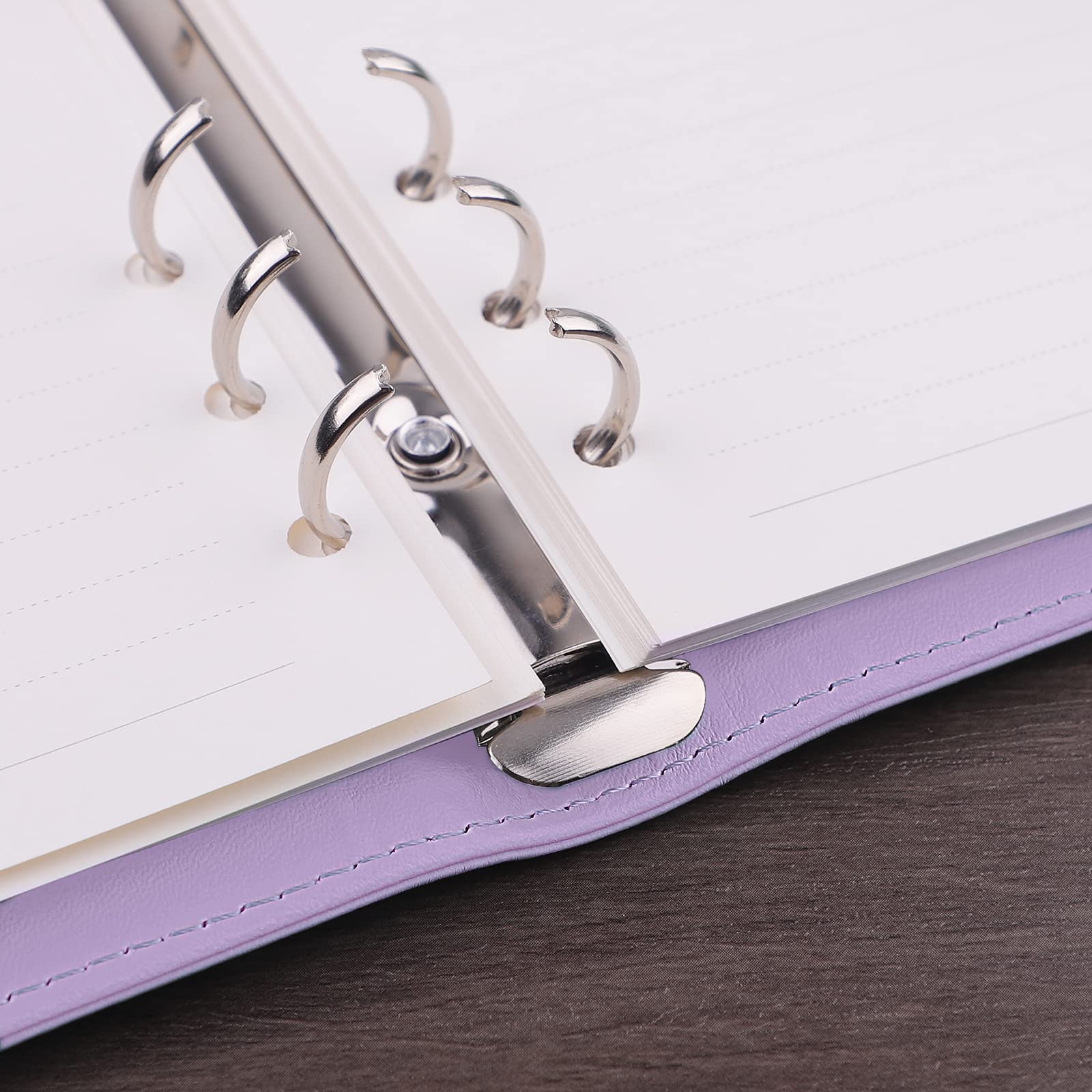 Antner A6 PU Leather Notebook Binder with 12 Pockets - Purple | 6-Hole Refillable Planner Organizer for School, Office & Journaling | Perfect for Students, Professionals & Creative Writing