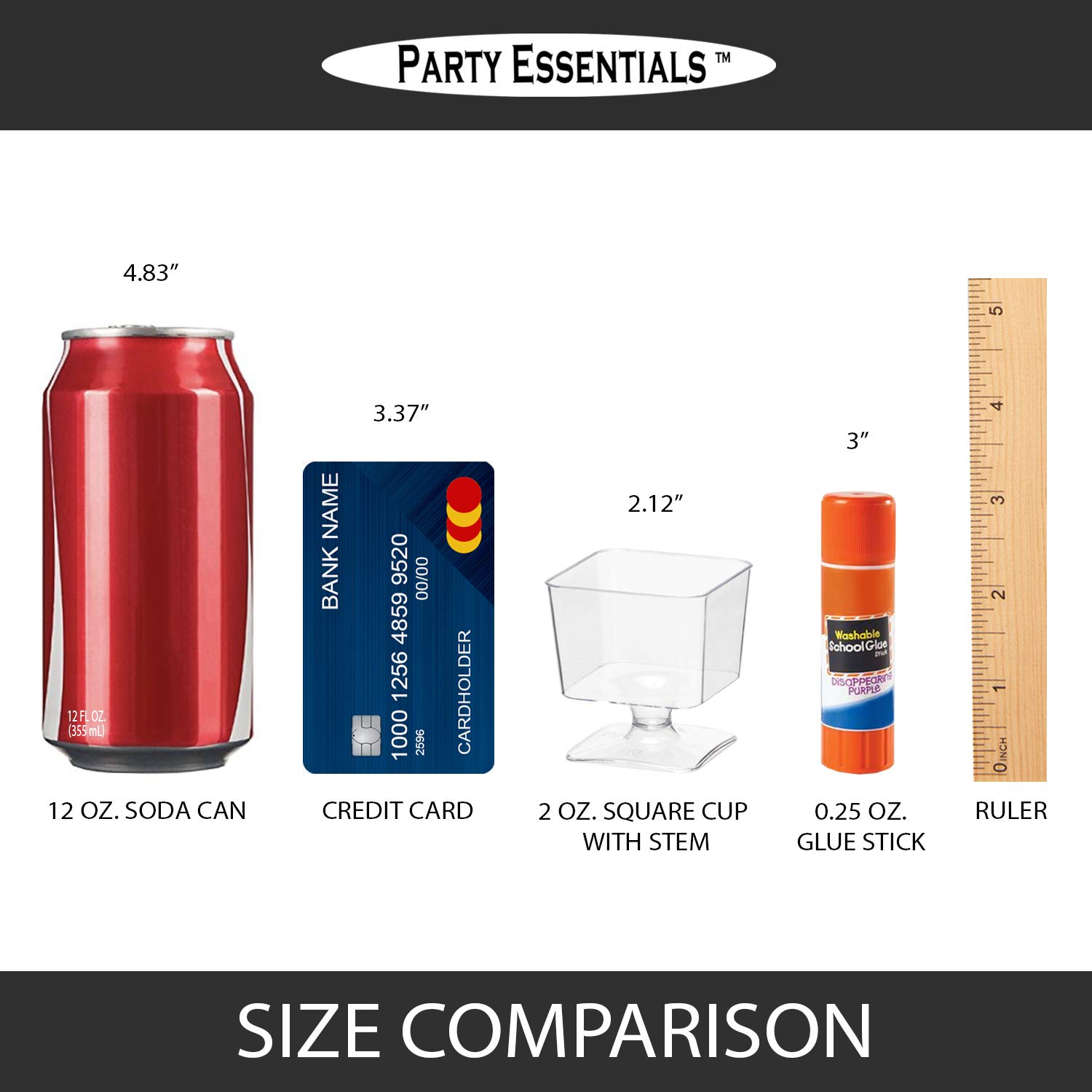 480-Pack Mini Clear Hard Plastic Square Cups with Stem - Perfect for Parties, Weddings, and Events - Durable Disposable Drinkware for Cocktails, Mocktails, and Beverages