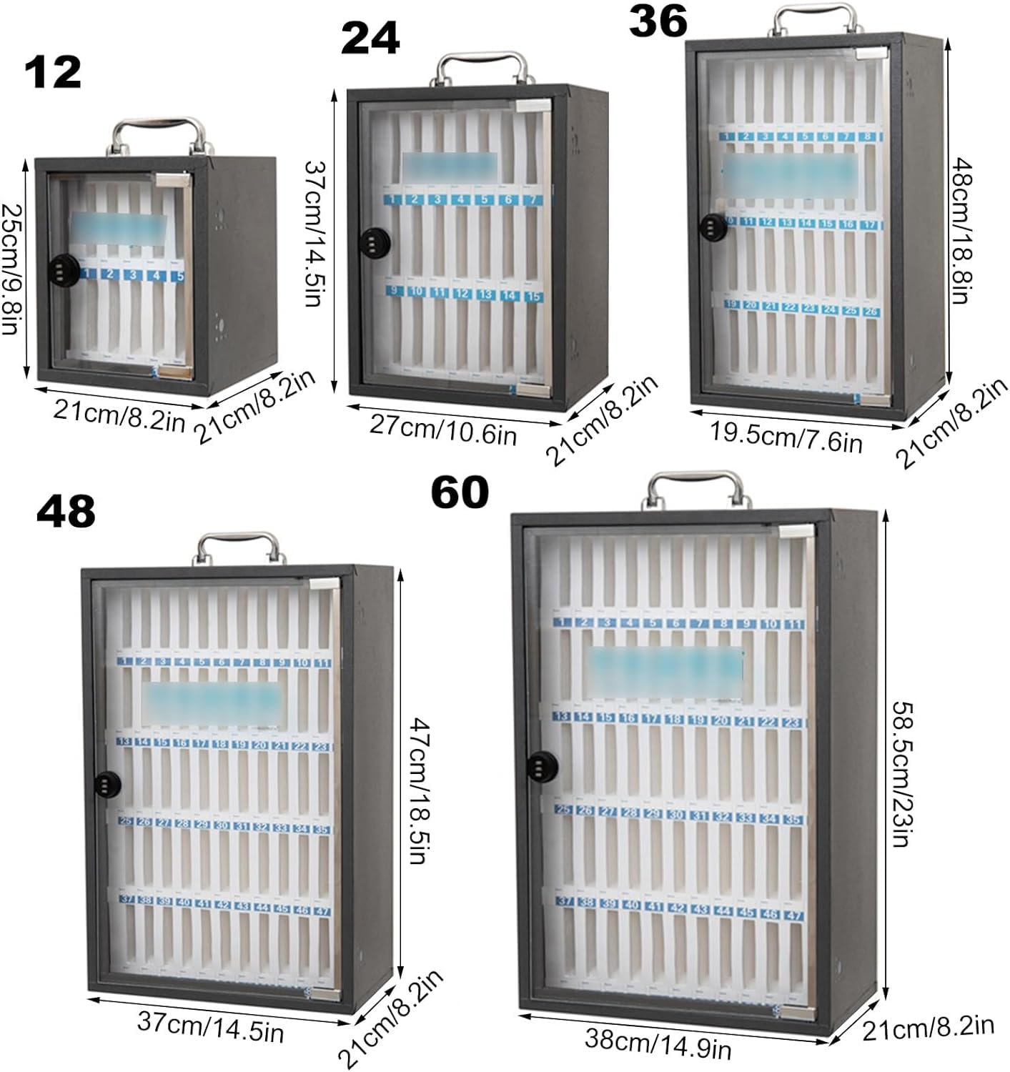 Secure Password Lock Cell Phone Locker Cabinet - Portable Mobile Phone Storage Box with Key for School, Office & Home (36 Slots, Black) - Ideal for Classroom Management, Workplace Productivity & Family Device Organization
