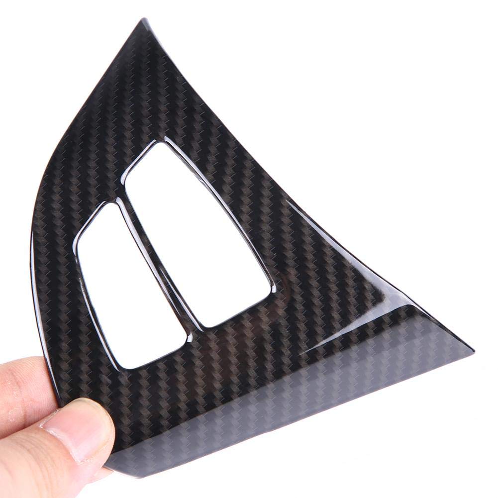 Premium ABS Plastic Carbon Fiber Steering Wheel Button Trim Cover - Pack of 2 Black Replacement Frame Decoration for BMW X5 E70 (2008-2013) - Upgrade Your Car Interior & Enhance Driving Experience
