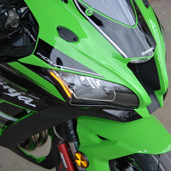 Kawasaki ZX-10R LED Front Turn Signals for 2016-2020 Models - High Visibility Motorcycle Indicators for Day & Night Riding