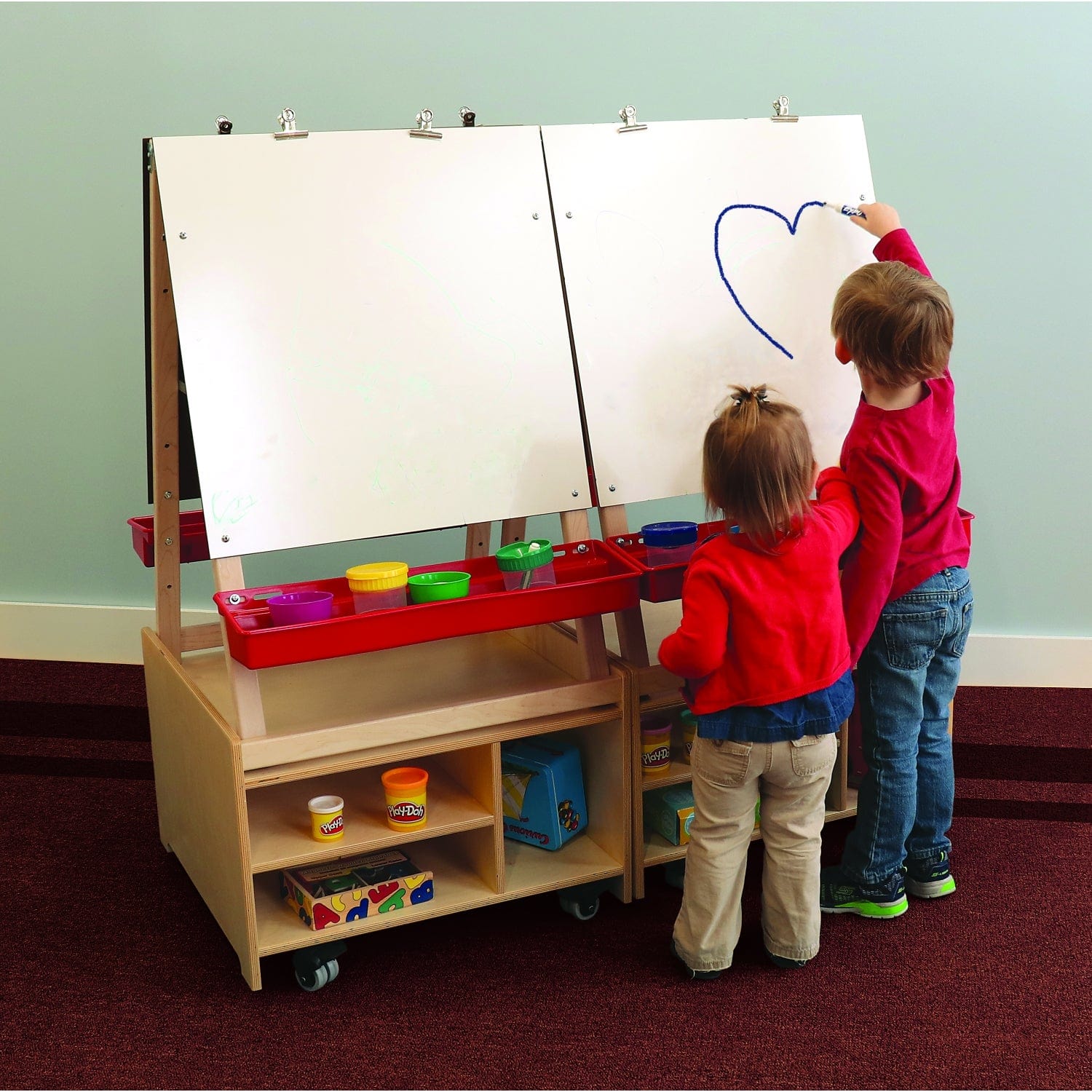 Portable Art Center - 4 Station Set for Kids | Creative Drawing & Painting Activity | Perfect for Home, Classroom & Travel