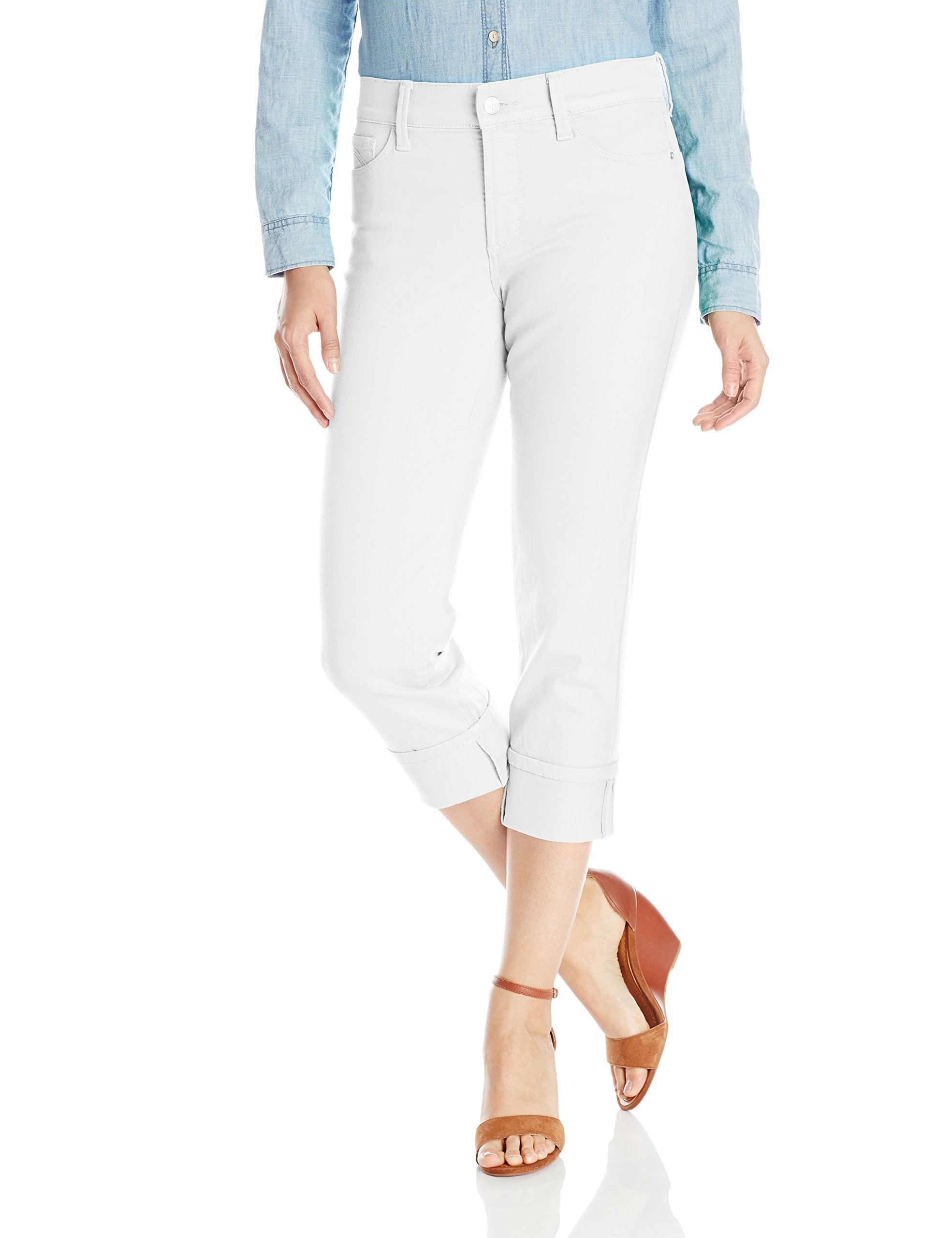 NYDJ Women's Dayla Wide Cuff Capri Jeans - Stretch Denim Pants for Casual Wear & Summer Outfits | Perfect for Work, Travel & Weekend Activities