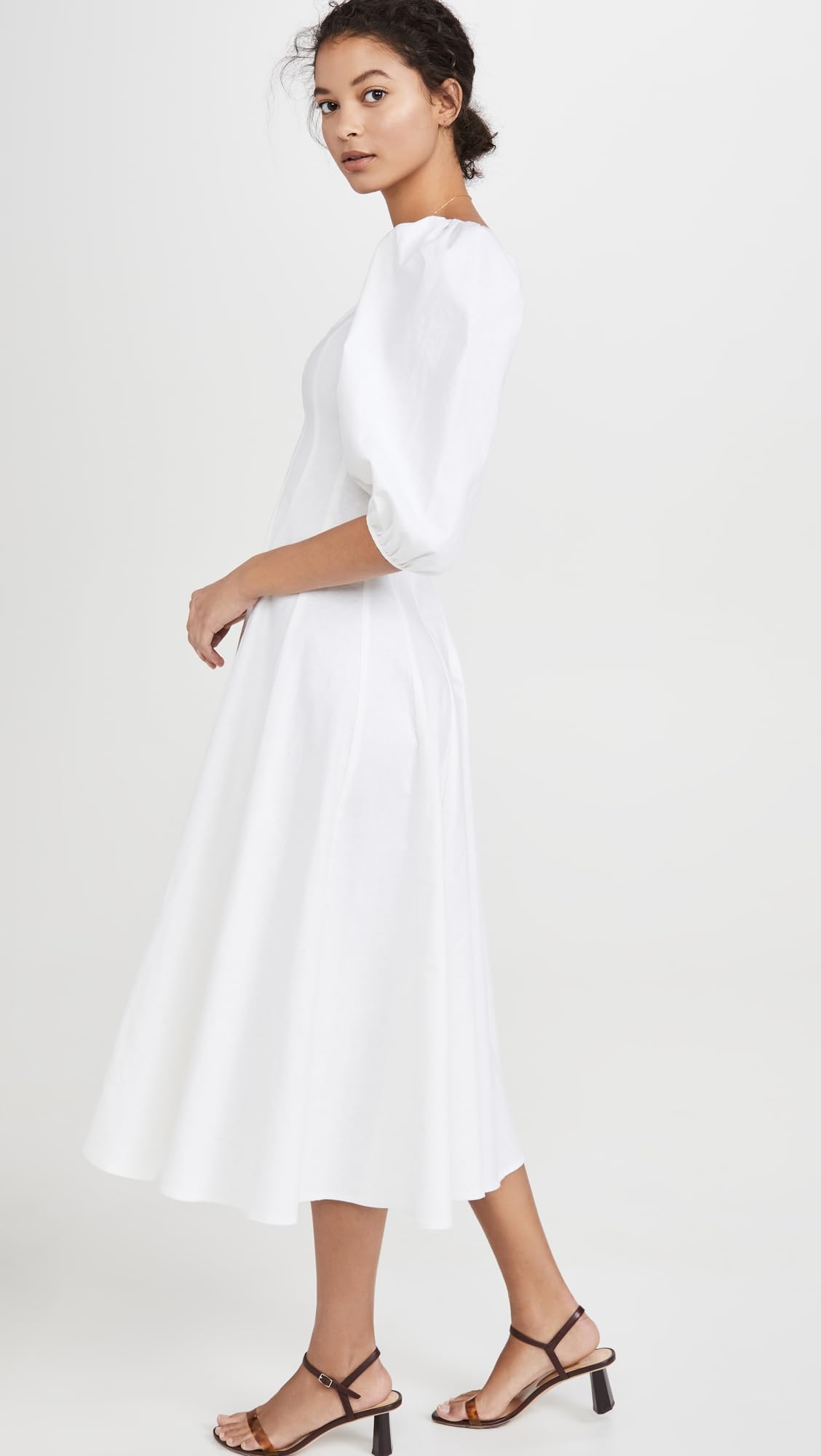 STAUD Women's Swells Dress - Flowy Midi Dress with Ruffles, Summer Beach Dress for Women, Perfect for Vacations, Dates & Outdoor Events