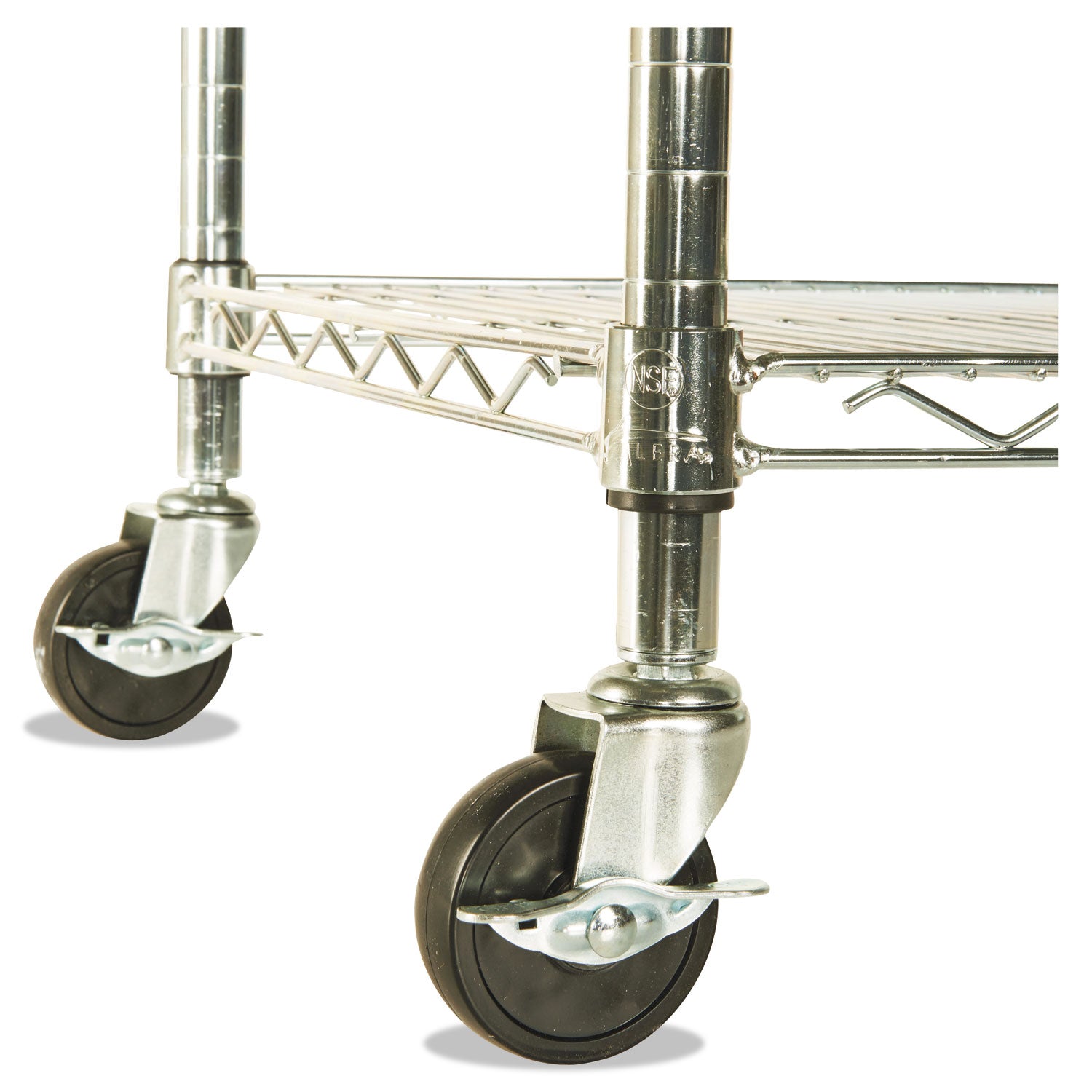 Alera® NSF Certified 4-Tier Wire Shelving Unit with Wheels - 48
