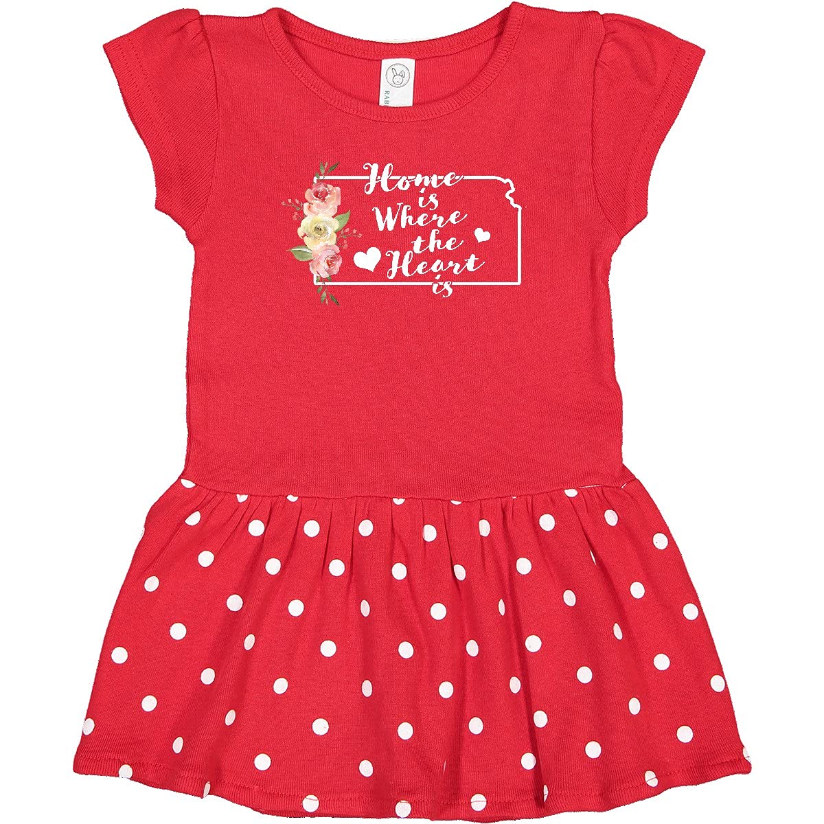 Inktastic Kansas Home is Where The Heart is Watercolor Floral Baby Girl Dress - Perfect for Family Photos, Birthday Parties & Special Occasions