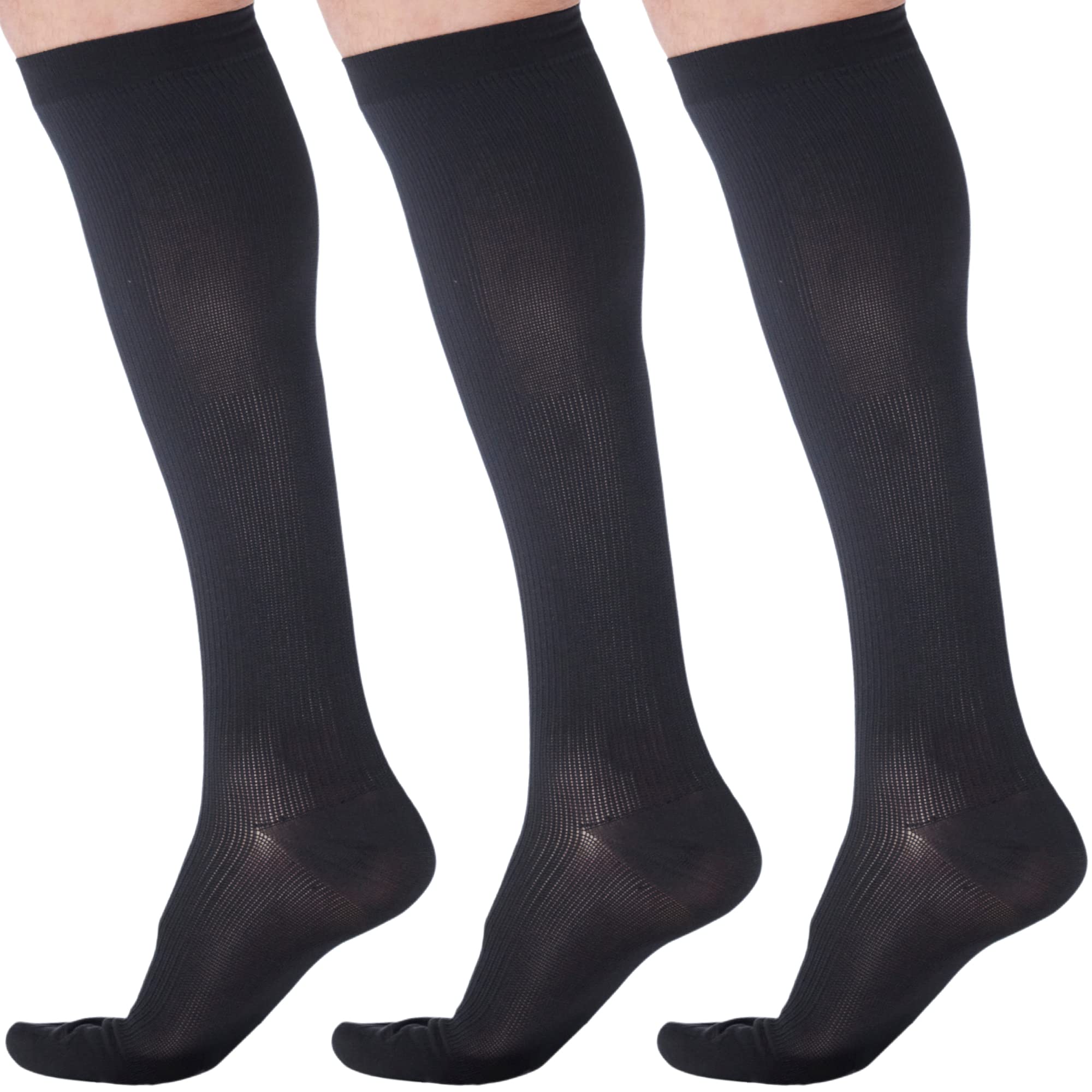 (3 Pack) Unisex Graduated Compression Socks 20-30mmHg - Doctor Recommended for Circulation Support - Perfect for Travel, Running & Recovery - Made in USA