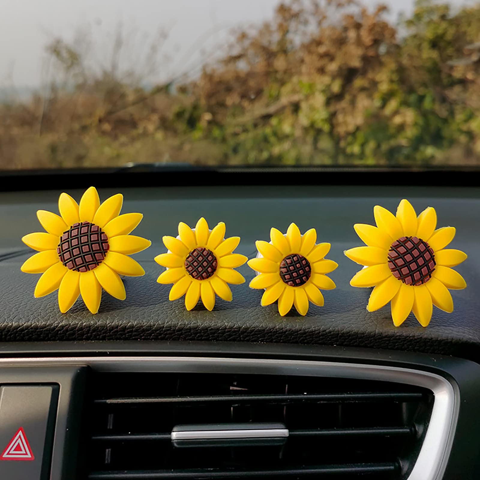 2 Pack Sunflower Car Air Vent Clips - Floral Car Air Freshener Decorations with Fragrance - Cute Sunflower Gift for Women - Perfect for Car, Office & Home Decor