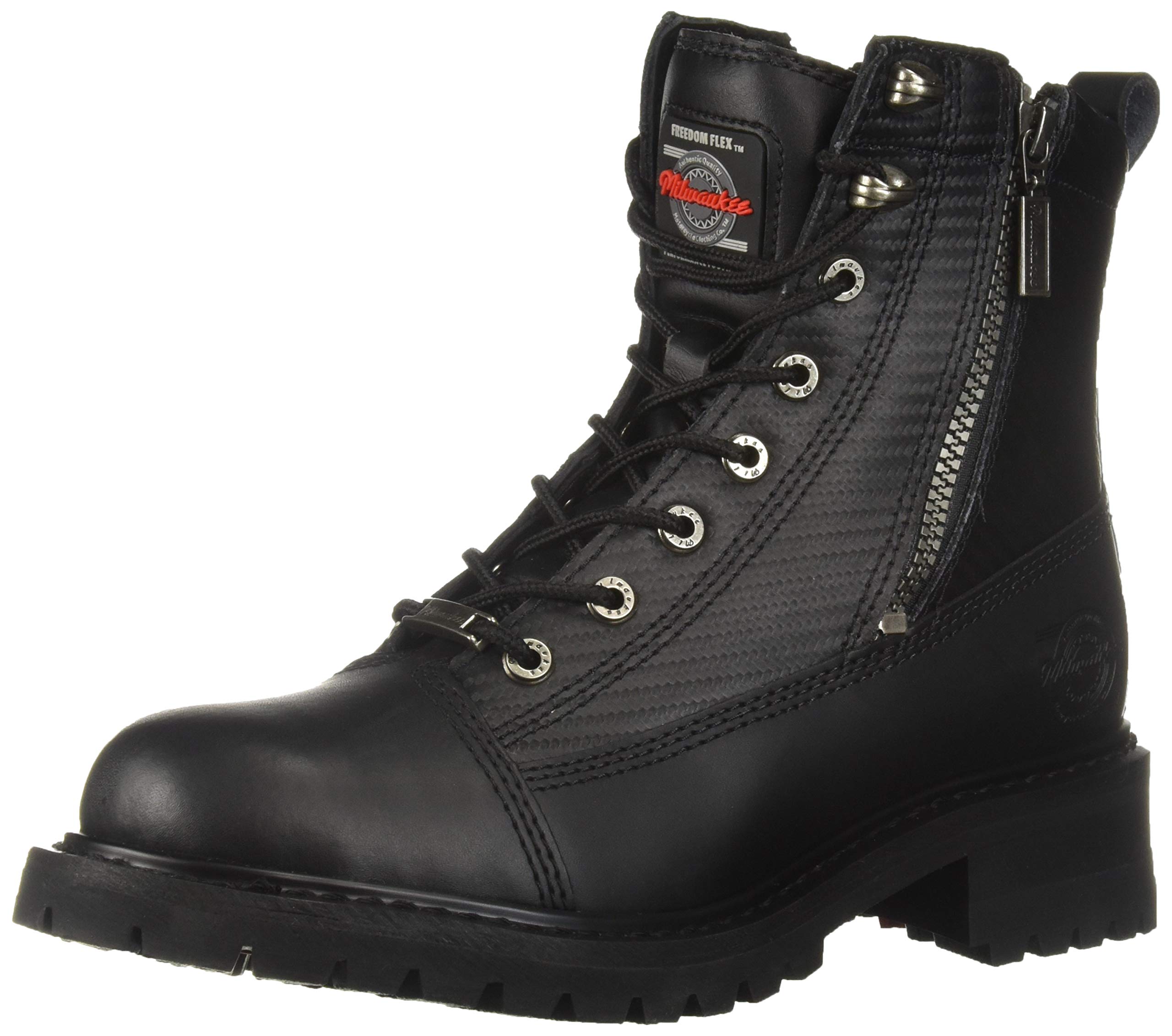 Milwaukee Motorcycle Boots for Men - Premium Leather Riding Boots with Accelerator Grip - Ideal for Cruiser, Touring & Adventure Motorcycles