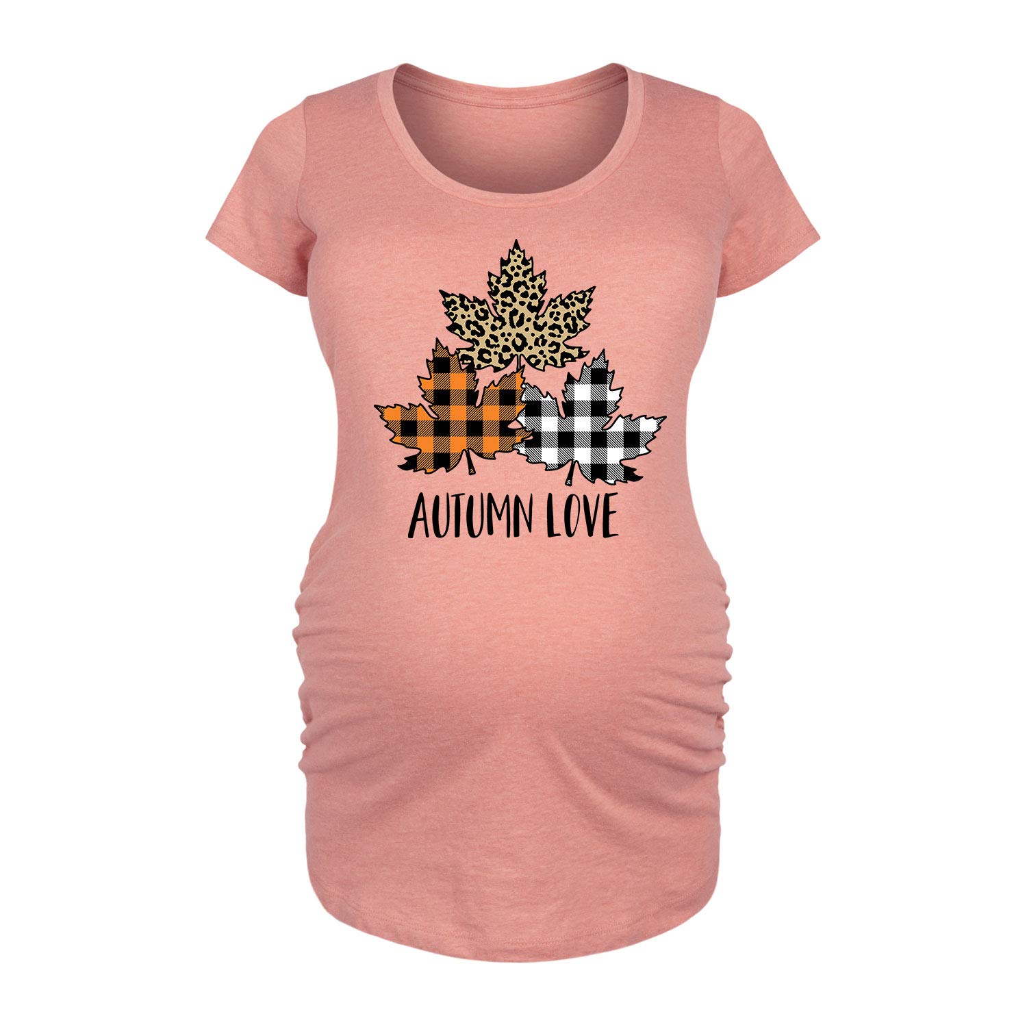 Bloom Maternity - Soft Autumn Love Scoop Neck Maternity T-Shirt for Pregnant Women | Comfortable Pregnancy Top for Casual Wear & Motherhood Photos